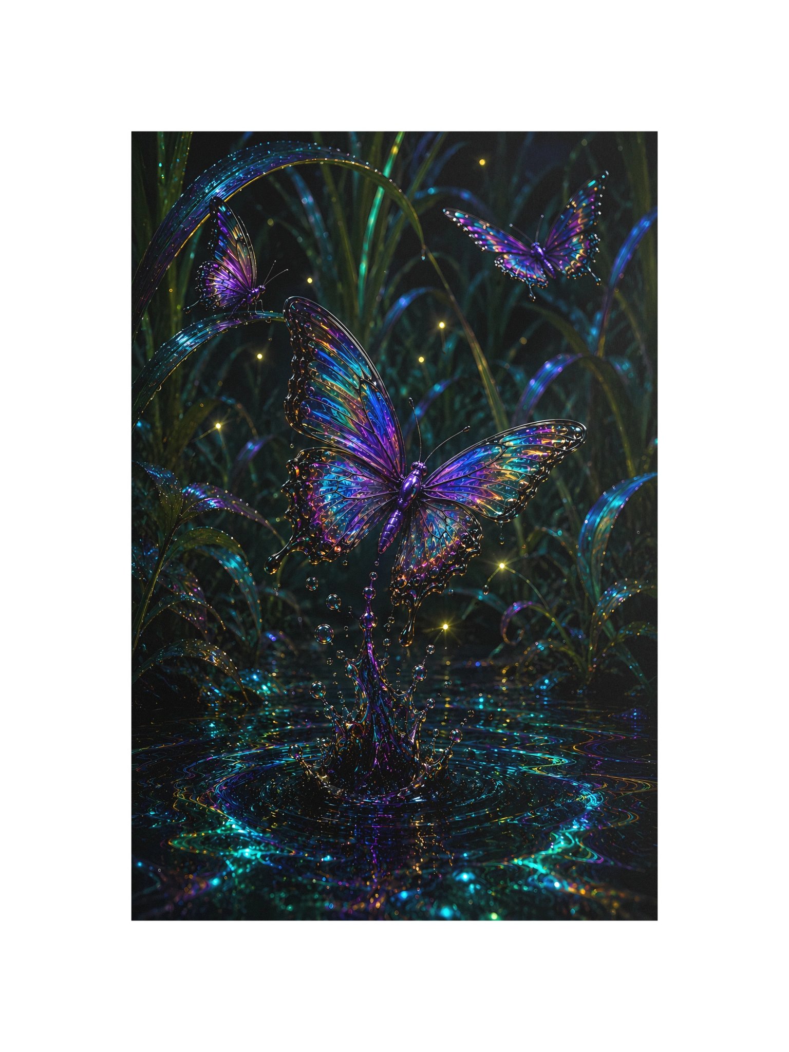 Iridescent Butterflies Over Water Splash product image (11)