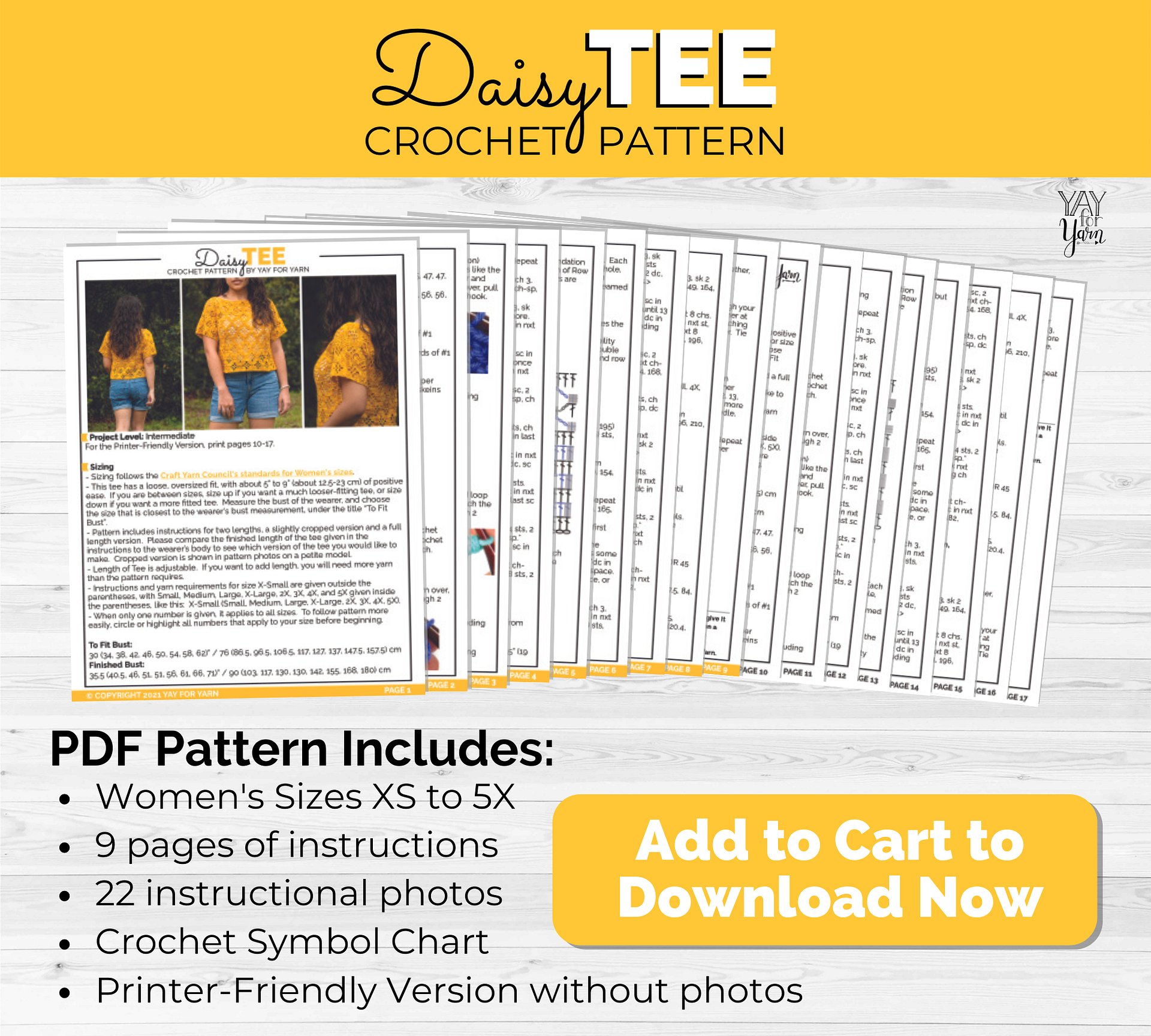 Daisy Tee - Easy Summer Lace Top - PDF Crochet Pattern & Video Tutorial product image (5)