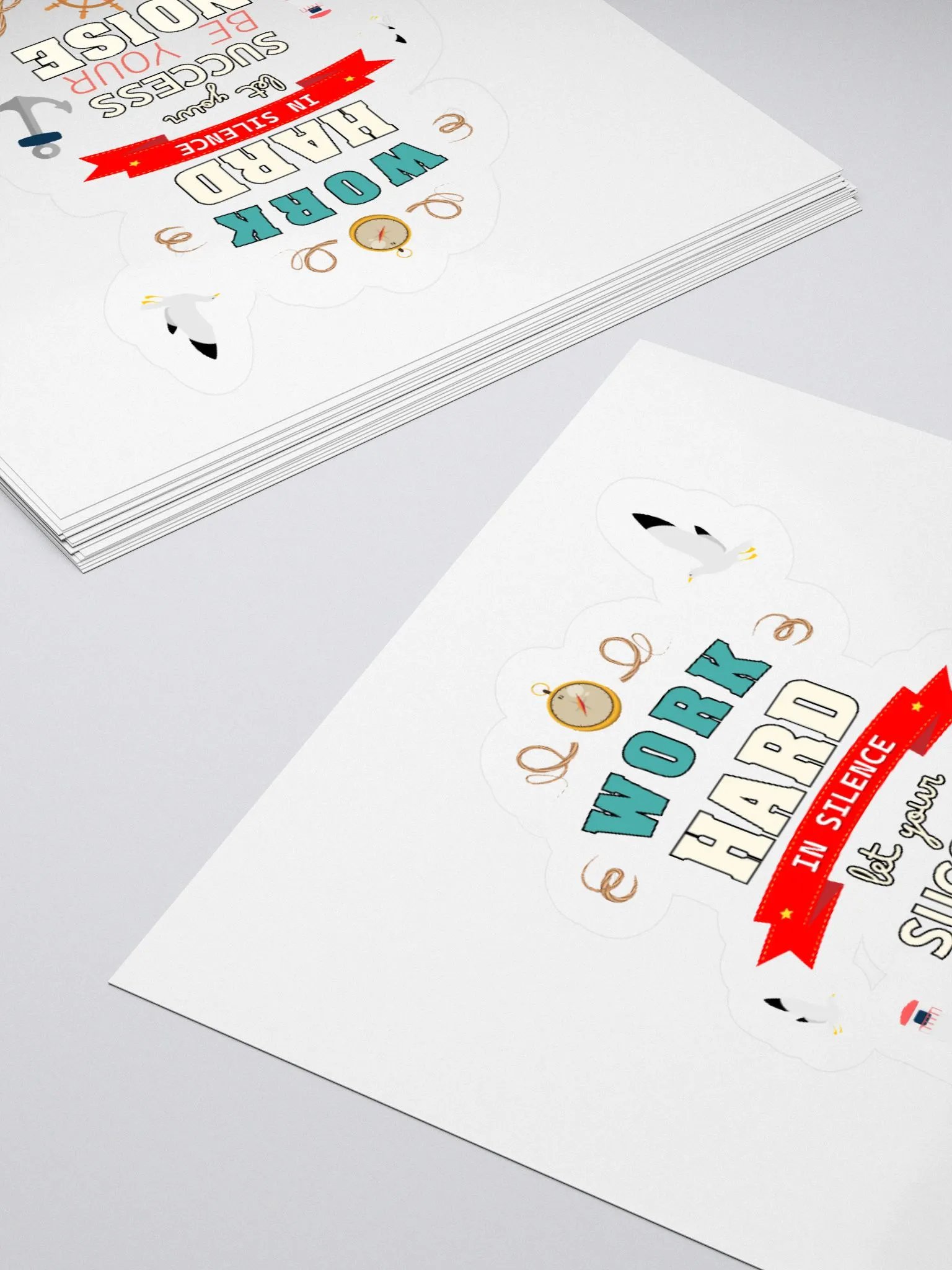 Work Hard in Silence Nautical Sticker Set product image (10)