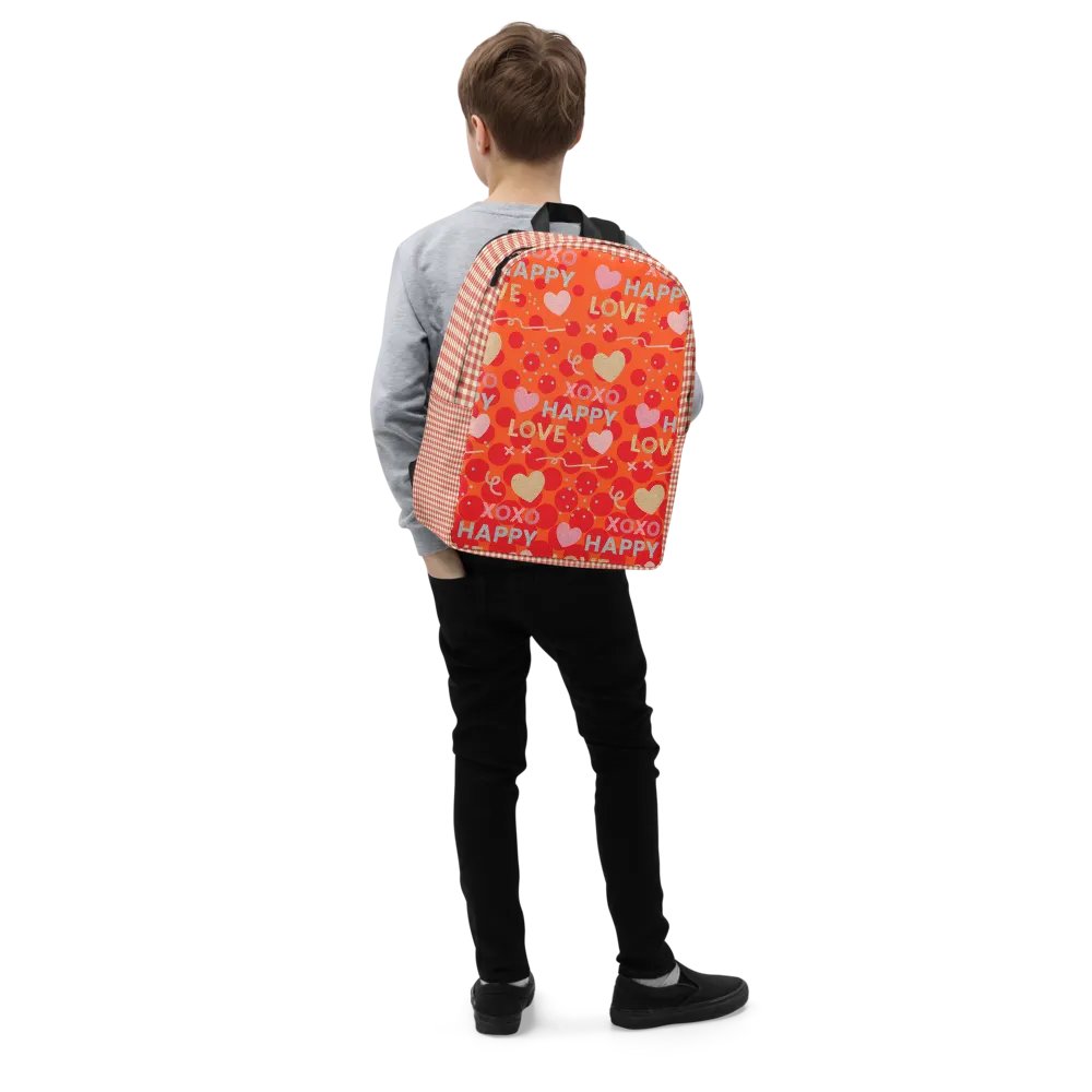 XOXO, HAPPY, LOVE Orange Circle/Gingham Backpack product image (4)