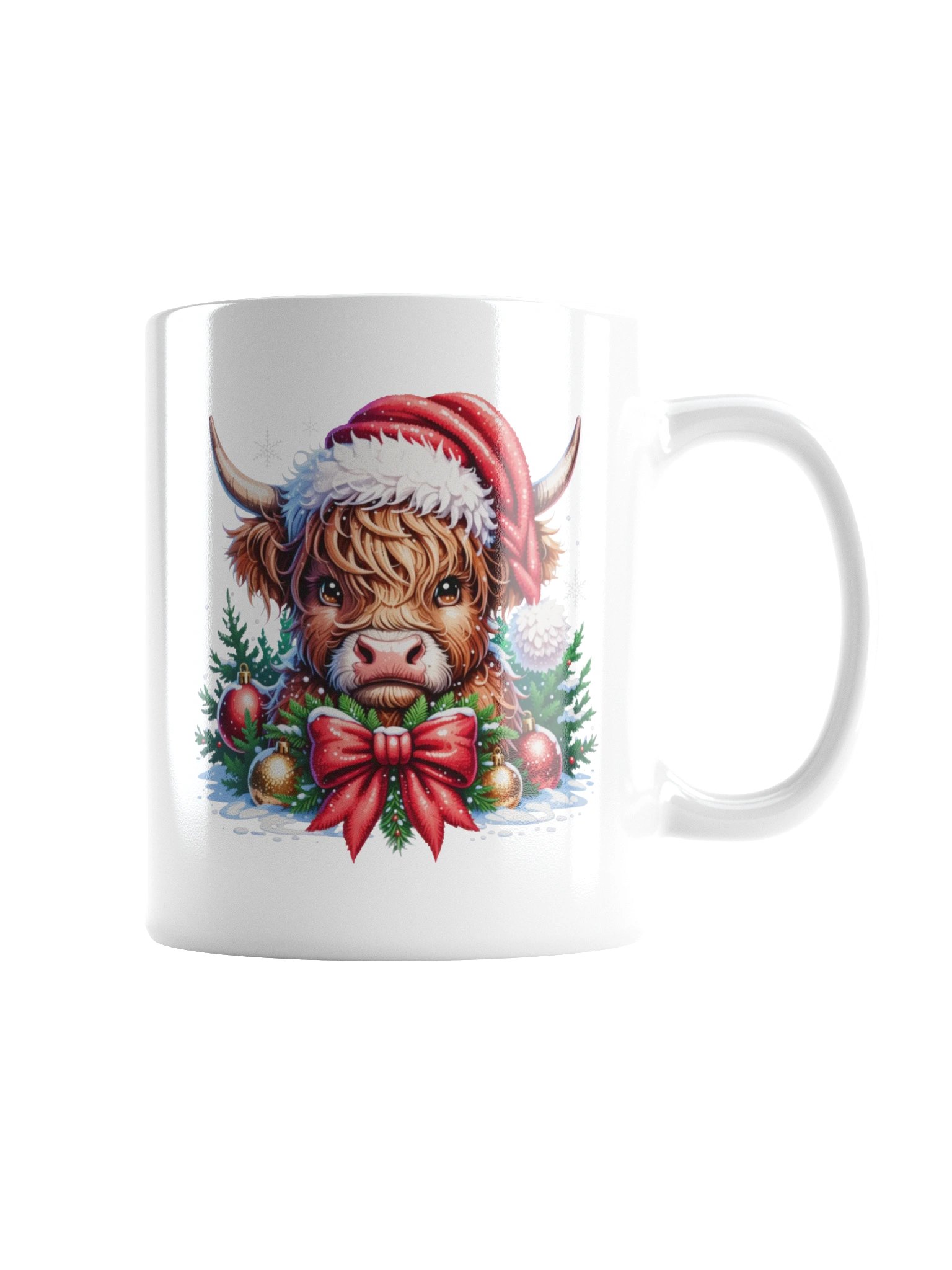 Santa Hat Highland Cow Coffee Mug product image (7)