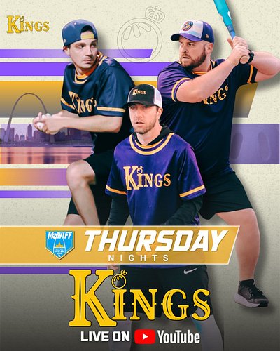 Opening Night! Kings @ Mambas on Show-Me Field!

This Thursday. 7pm, Live on YouTube!

#wiffleball #mowiff #Season6 #kings #m...
