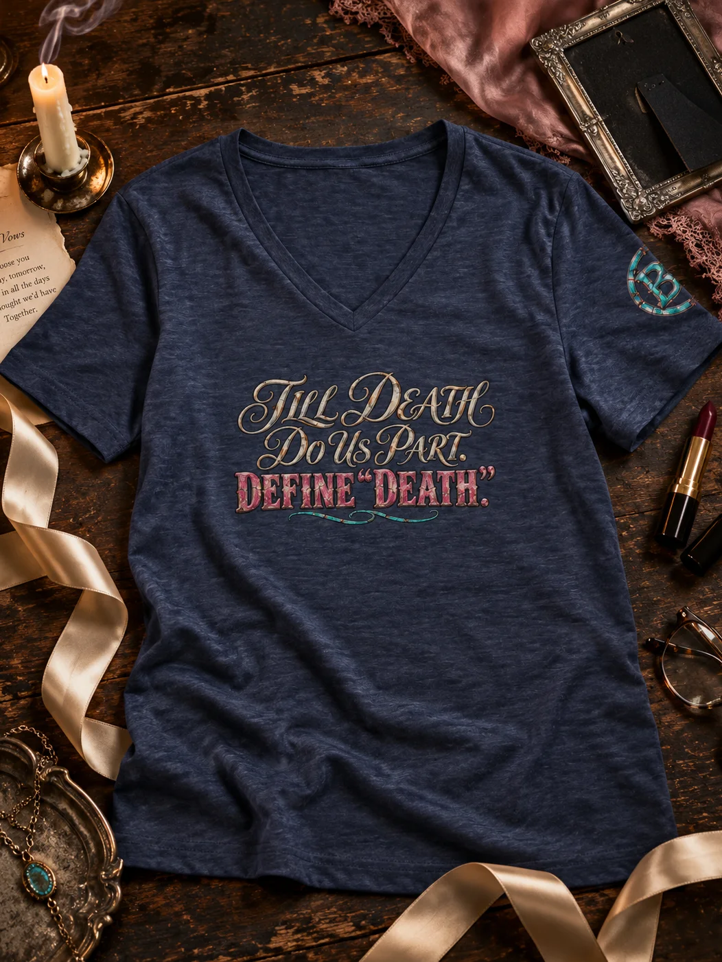 Funny Wedding V-Neck Shirt — Till Death Do Us Part? Define Death | Broken Marriage™ product image (1)