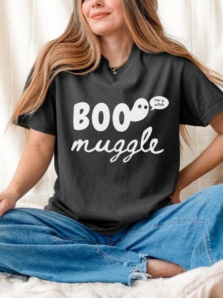 Boo Magical Halloween Cozy Minimalist Fall Shirt product image (4)