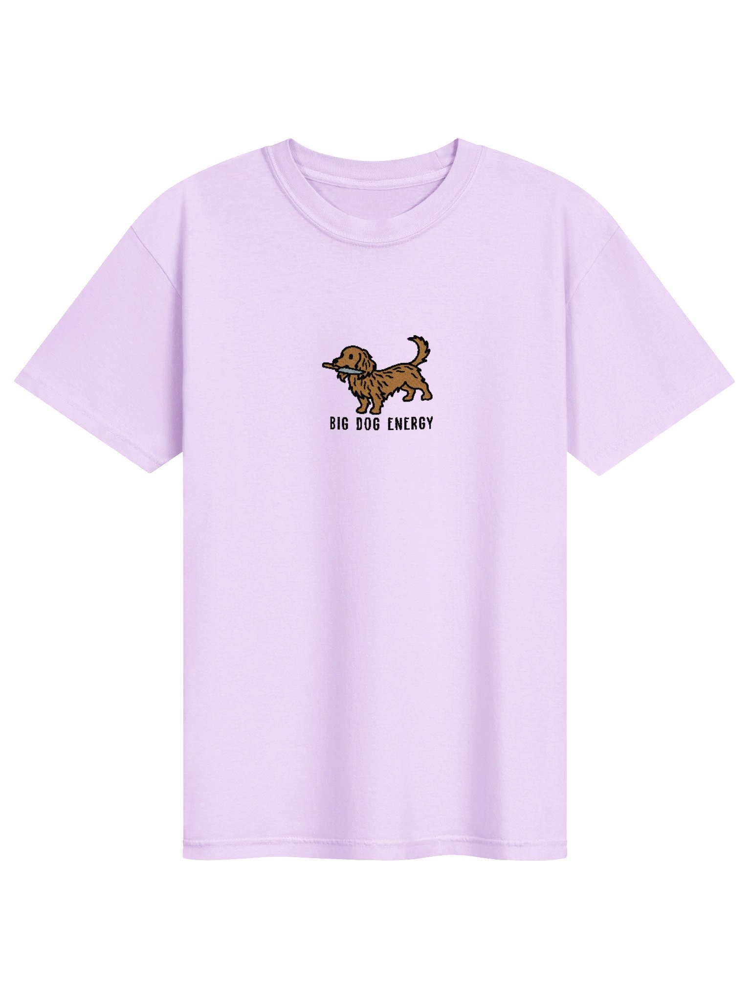 Big Dog Energy Funny Chibi-Style Embroidered T-Shirt for Longhaired Dachshund(Tan) Owners product image (91)