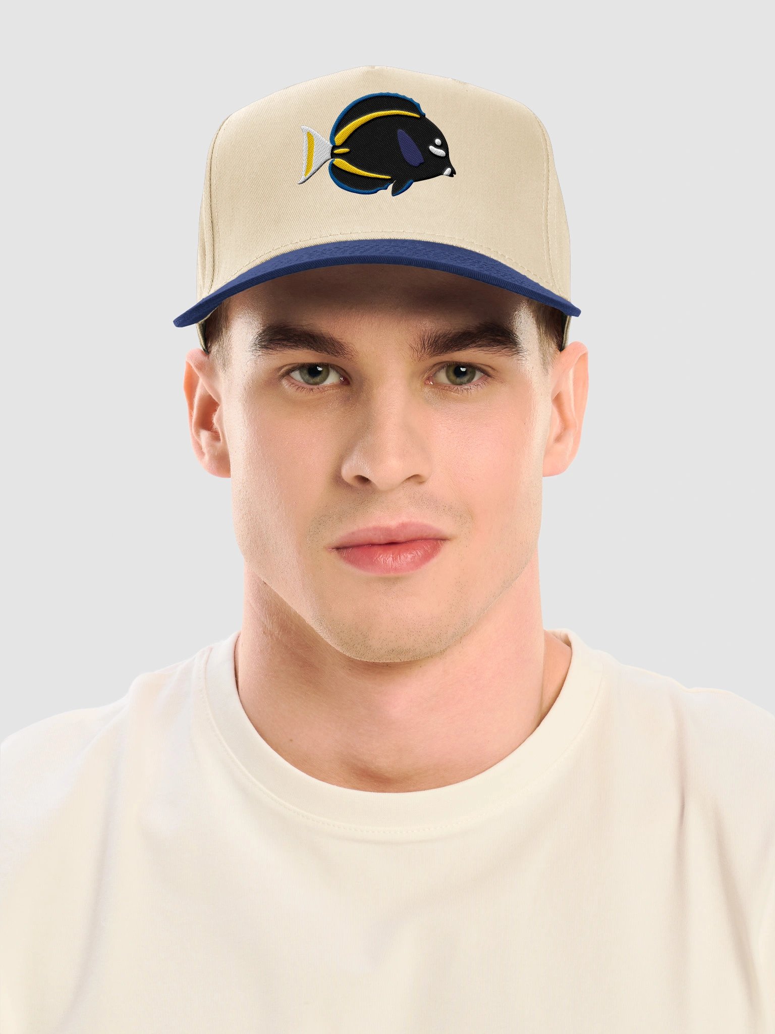 Whitecheek Tang Embroidered Mid-Profile Baseball Cap | Whitecheek Surgeonfish Reef Aquarium Fish Hat product image (2)
