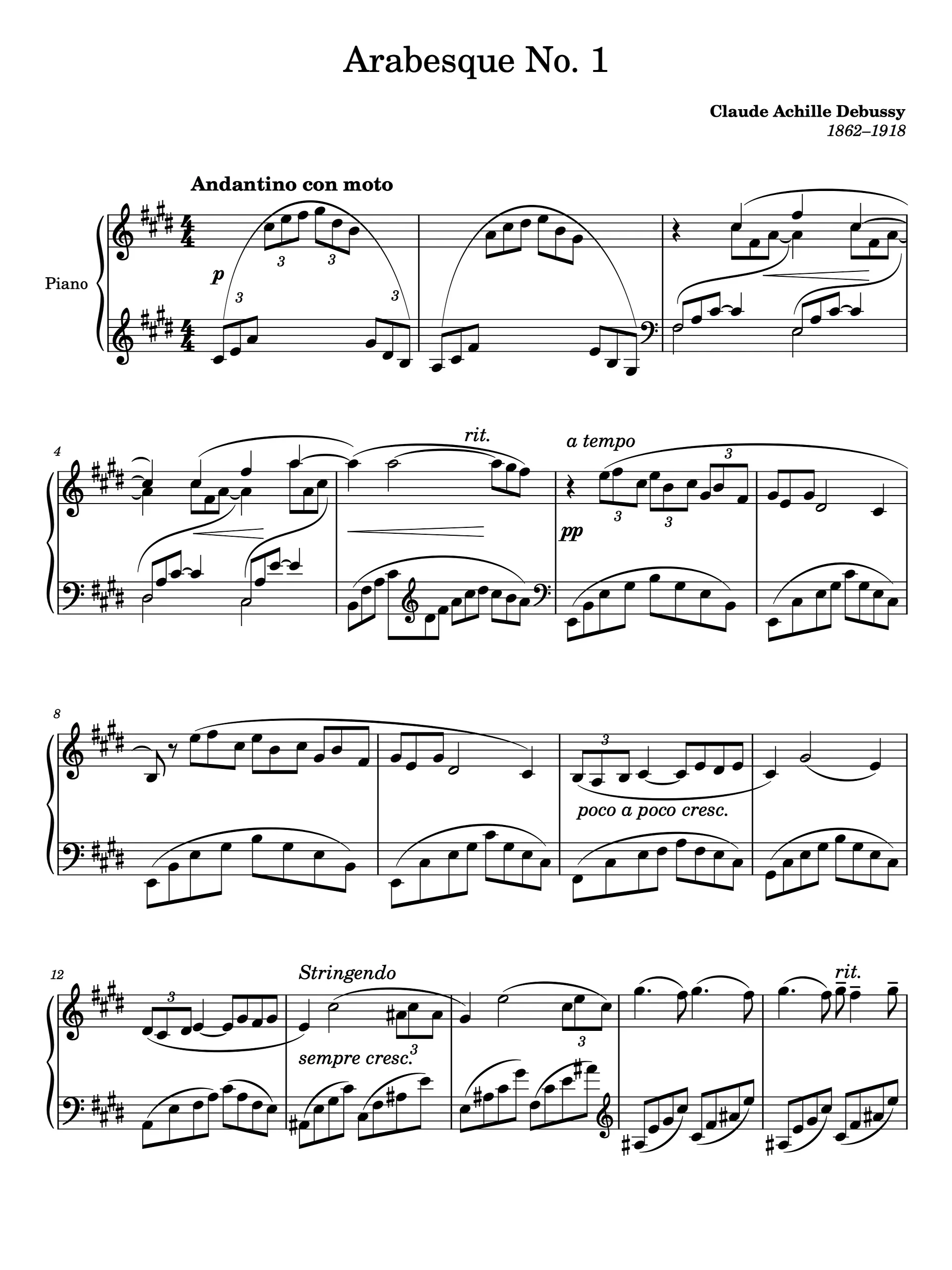 Arabesque No. 1 in E Major, L. 66/1 product image (1)