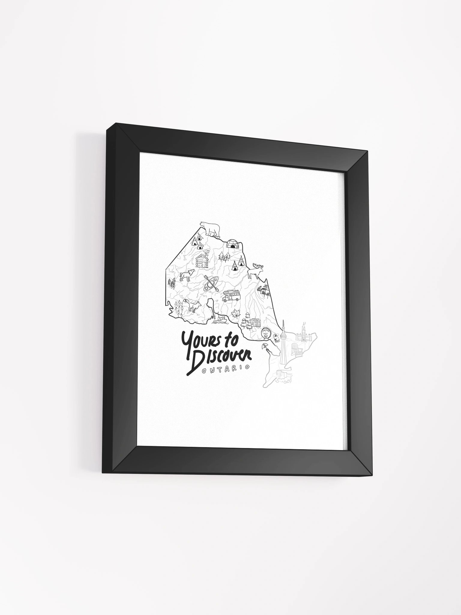 Ontario Symbols Map - Framed Poster product image (1)