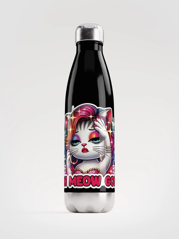 Oh Meow God! Stainless Steel Water Bottle product image (1)