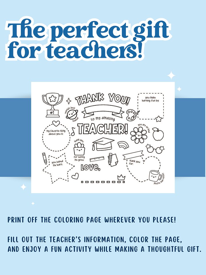 TEACHER APPRECIATION COLORING PAGE product image (2)