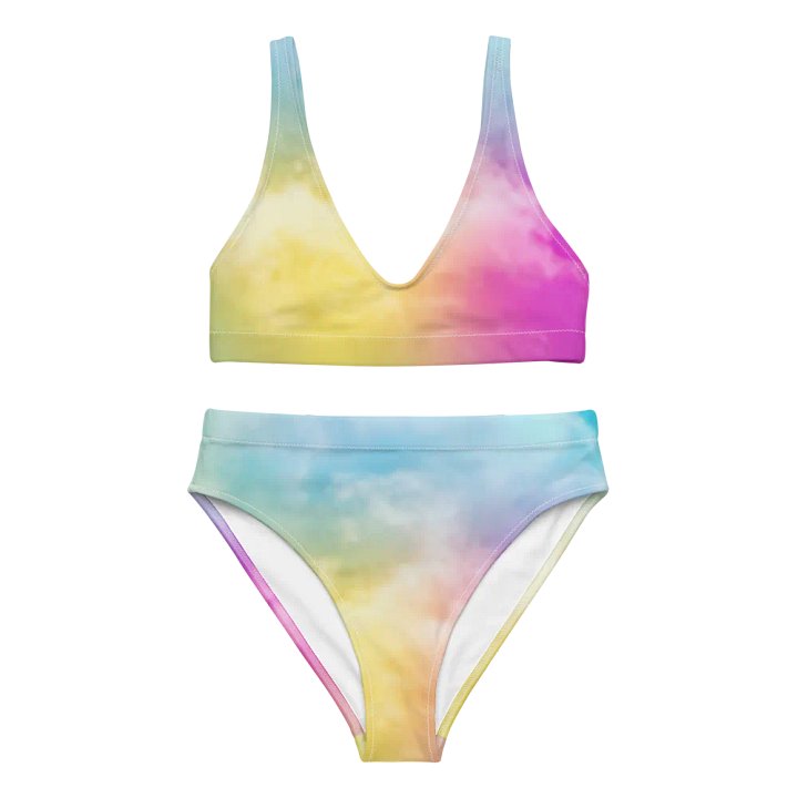 Blur cloud rainbow Design High Waisted Bikini - V3 product image (2)