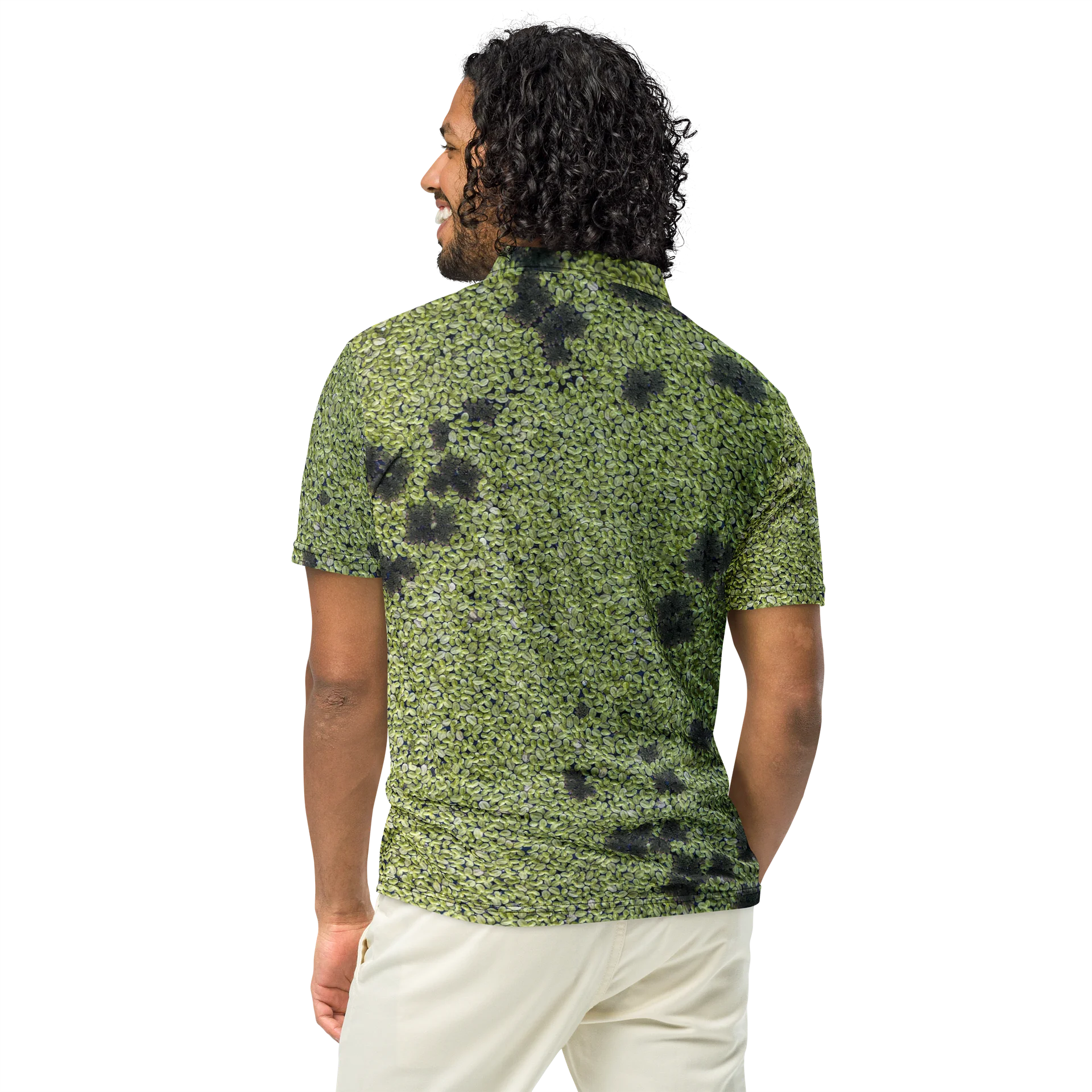 Verdant Life Men's All-Over Print Tropical Foliage Slim Fit Polo Shirt product image (5)