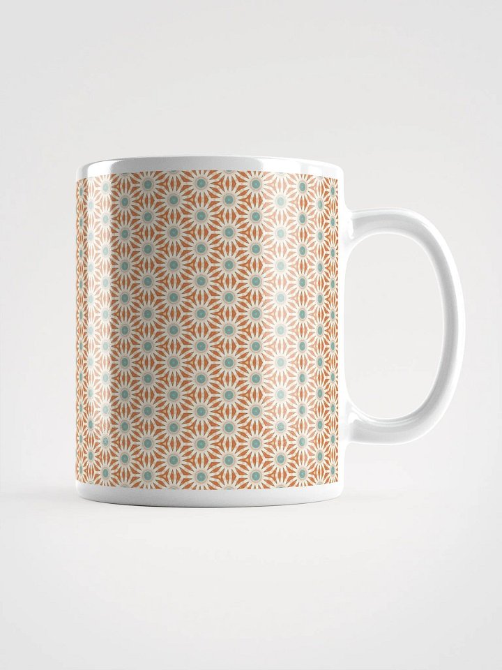 Orange Turquoise & Cream Floral Ceramic Mug product image (2)