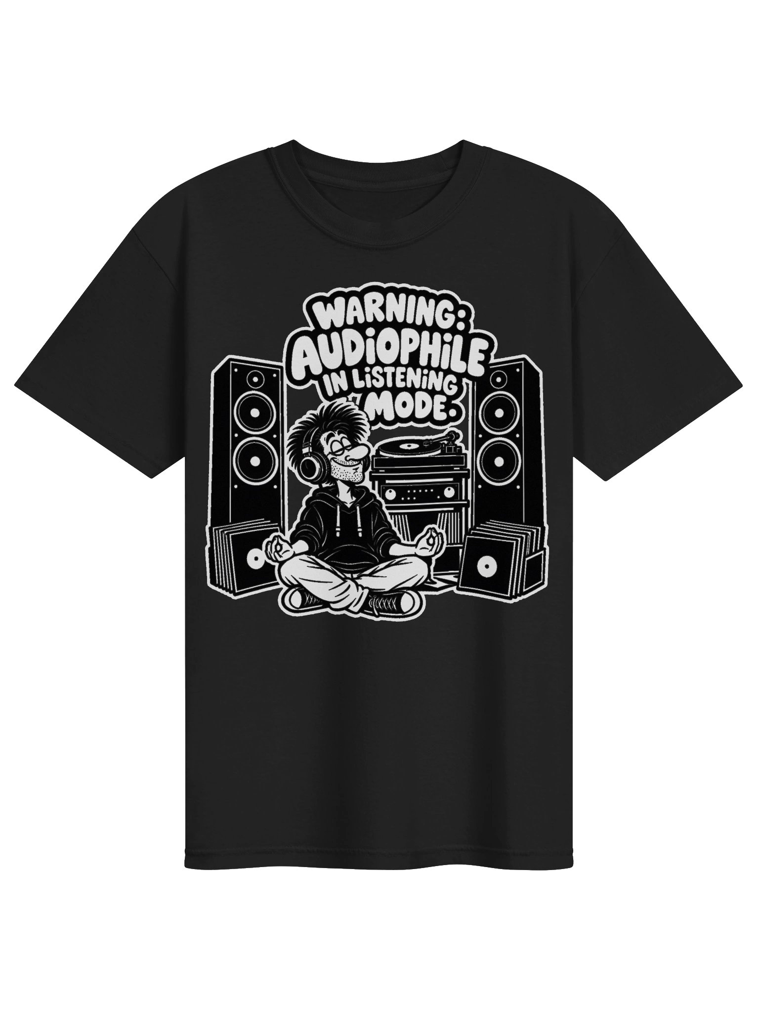 Warning Audiophile in Listening Mode - Dyed Heavy T-Shirt product image (1)