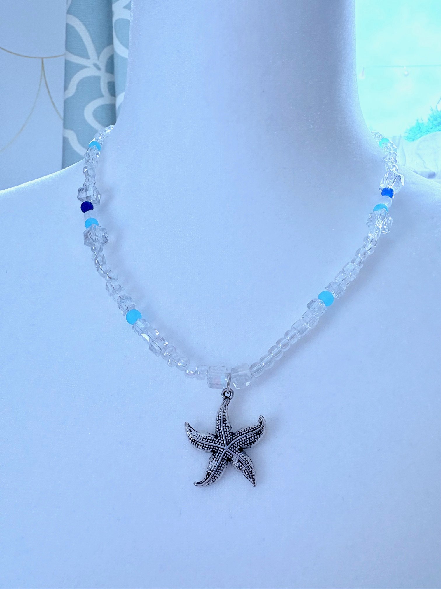 MFD-00132 | Silver Tone | Seaside Radiance | Starfish Pendant Necklace by Monique Faella Designs™ product image (1)
