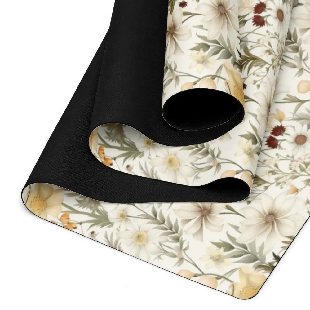 White Floral Yoga Mat by Treasure Pie product image (3)