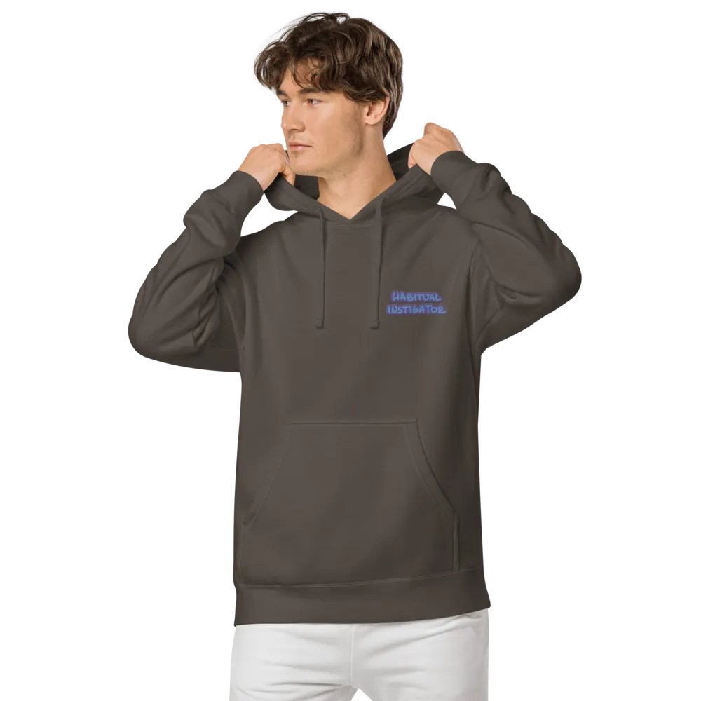 Habitual Instigator (L.C. violet design) embroidered pigment hoodie product image (6)