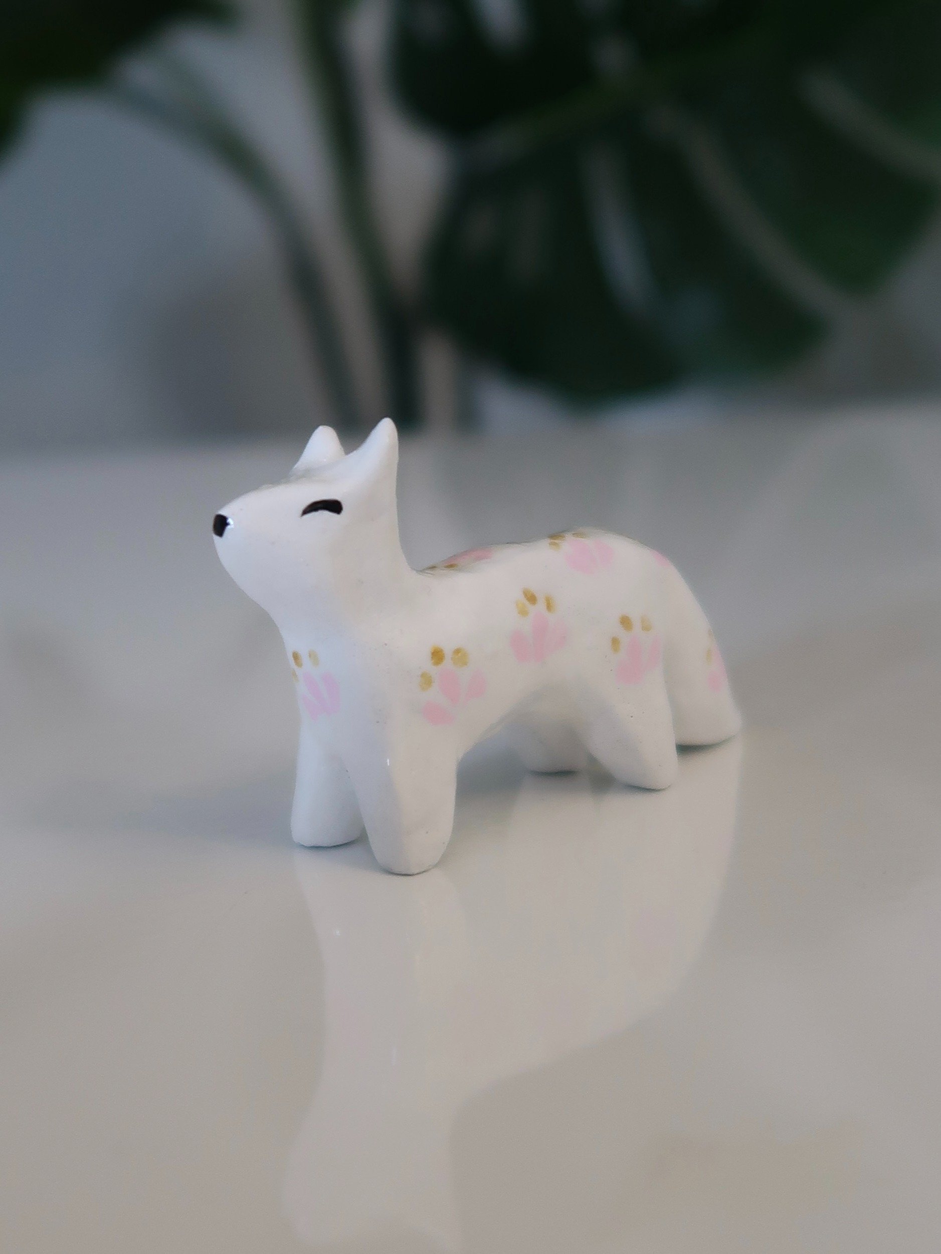 White Floral Fox Figurine product image (2)