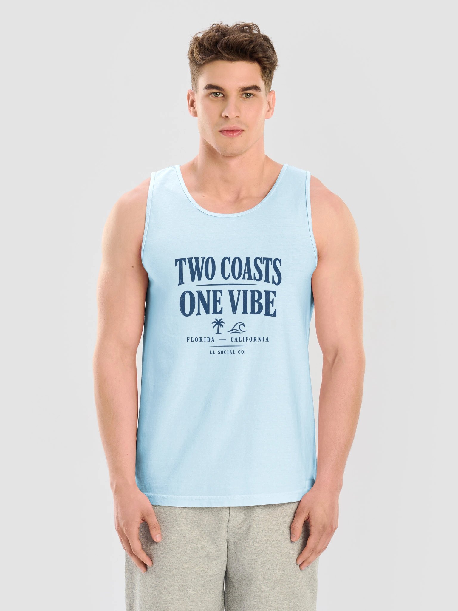 LL Social Co. Two Coasts One Vibe Tank — Florida to California - Navy product image (27)