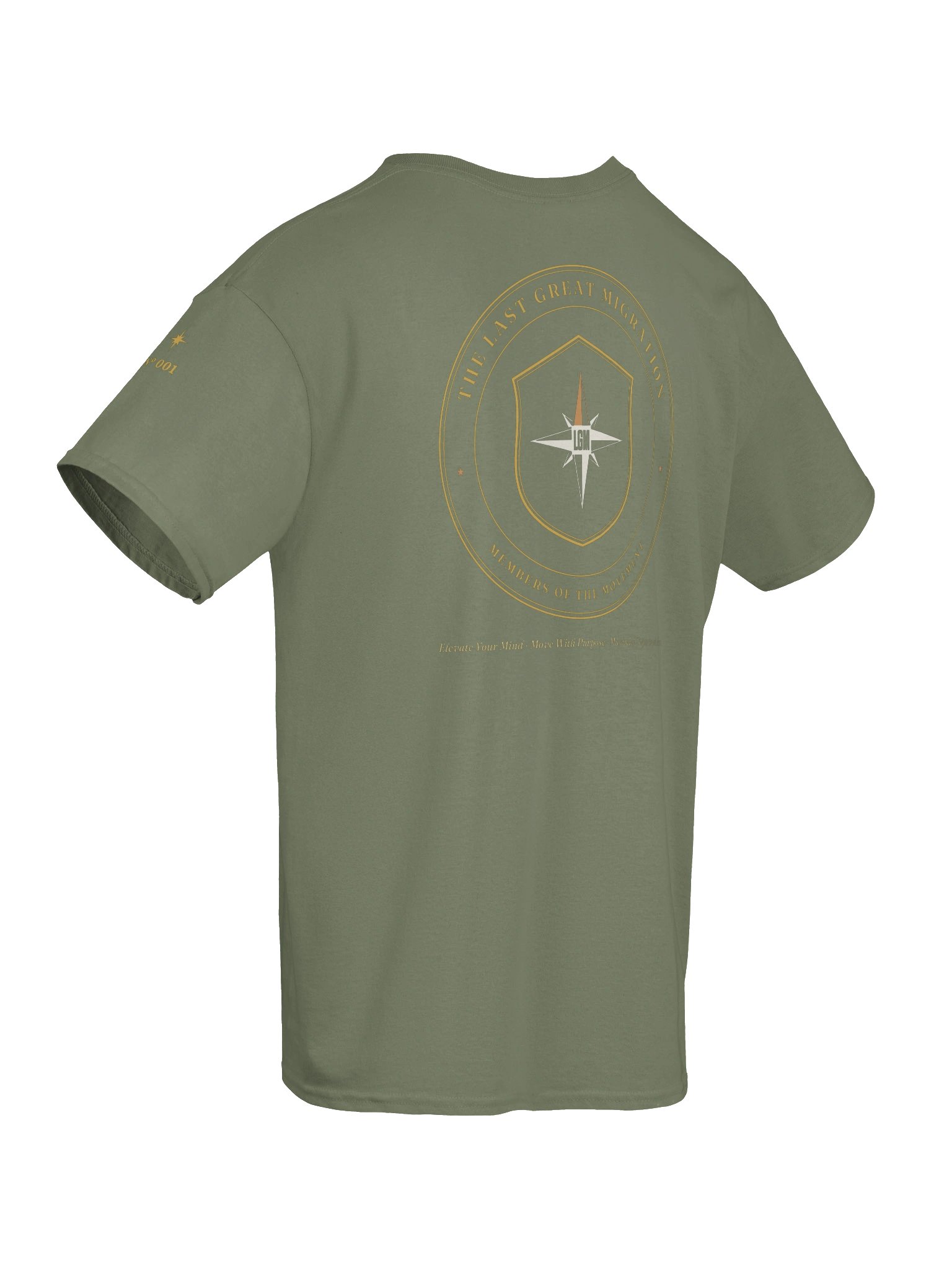 The Signature Tee in Olive Drab, Gold Lettering product image (9)