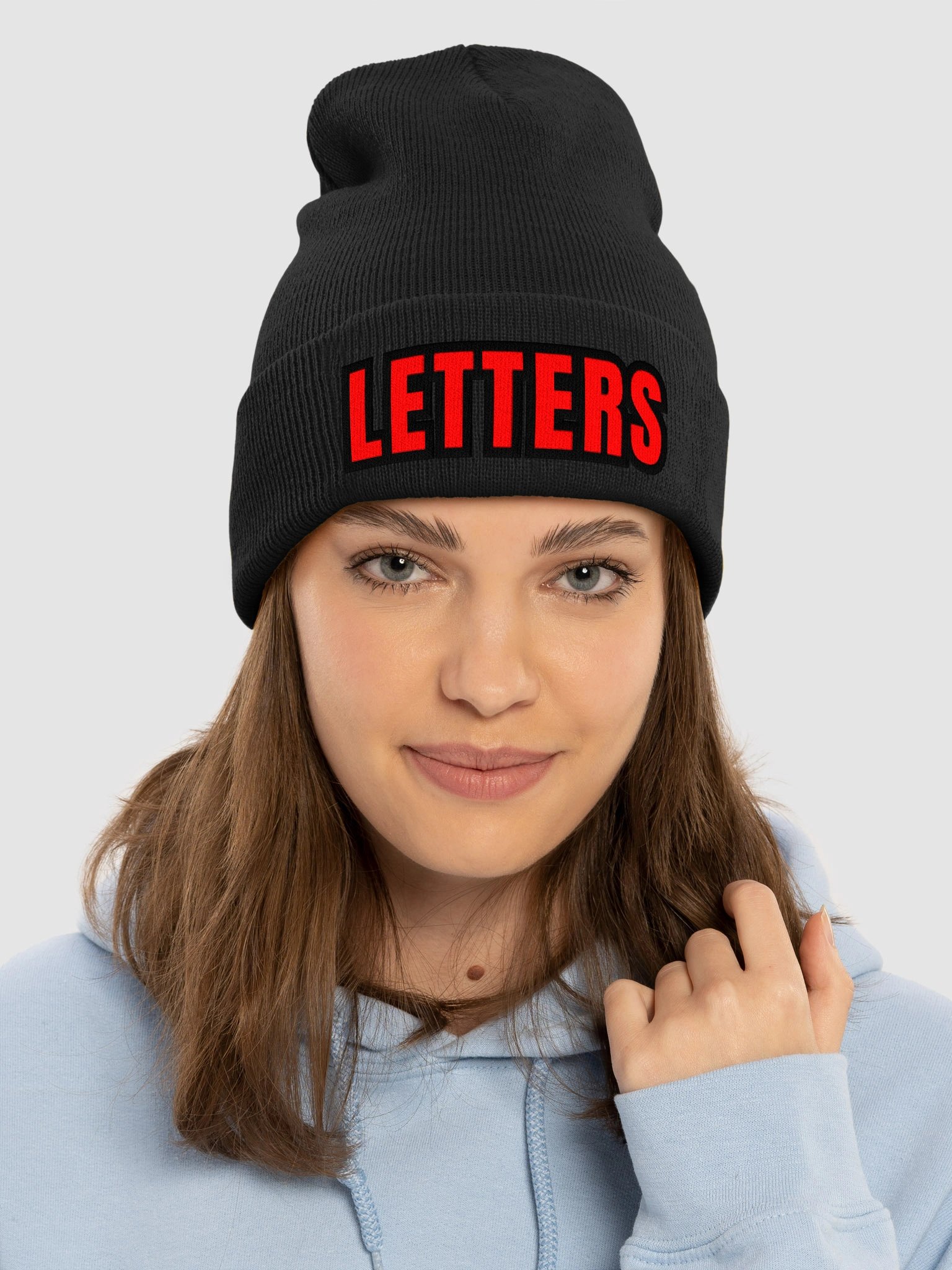 RED LETTERS Text Cuffed Beanie product image (3)