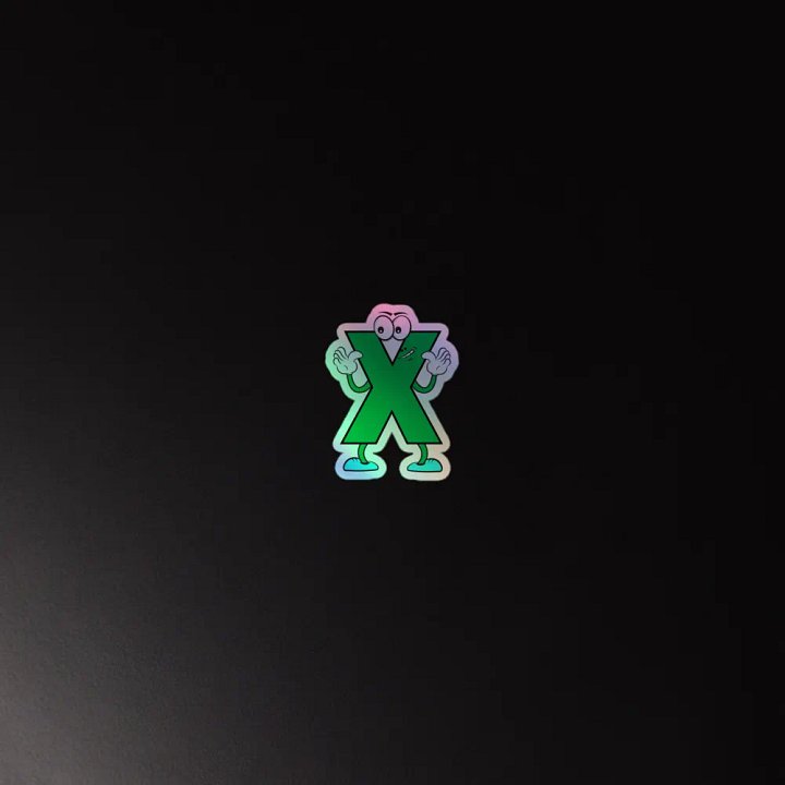 X Letter Cartoon Character Holographic Sticker product image (4)