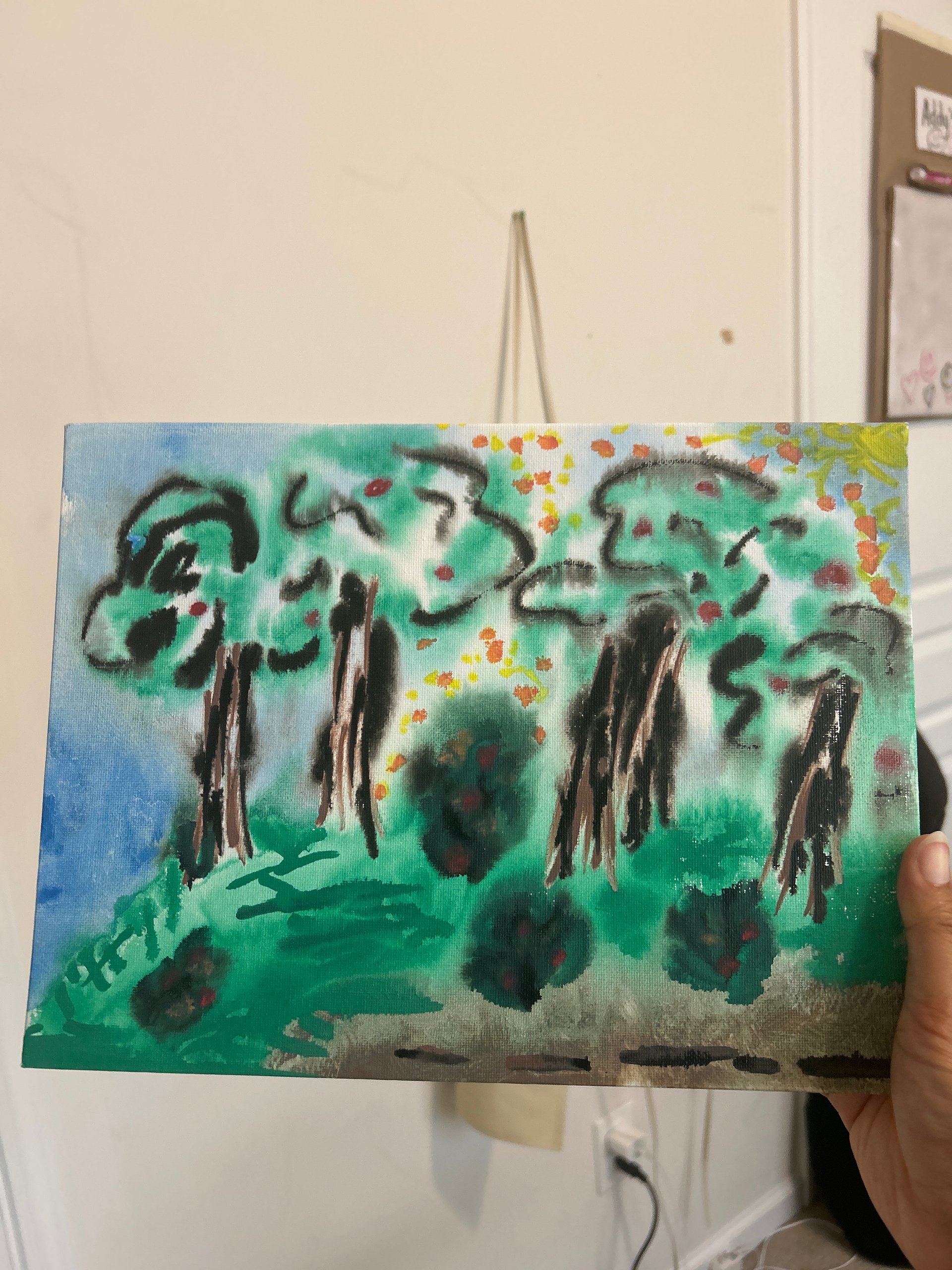 Calm in the storm 12x9 original painting by Addy! product image (1)