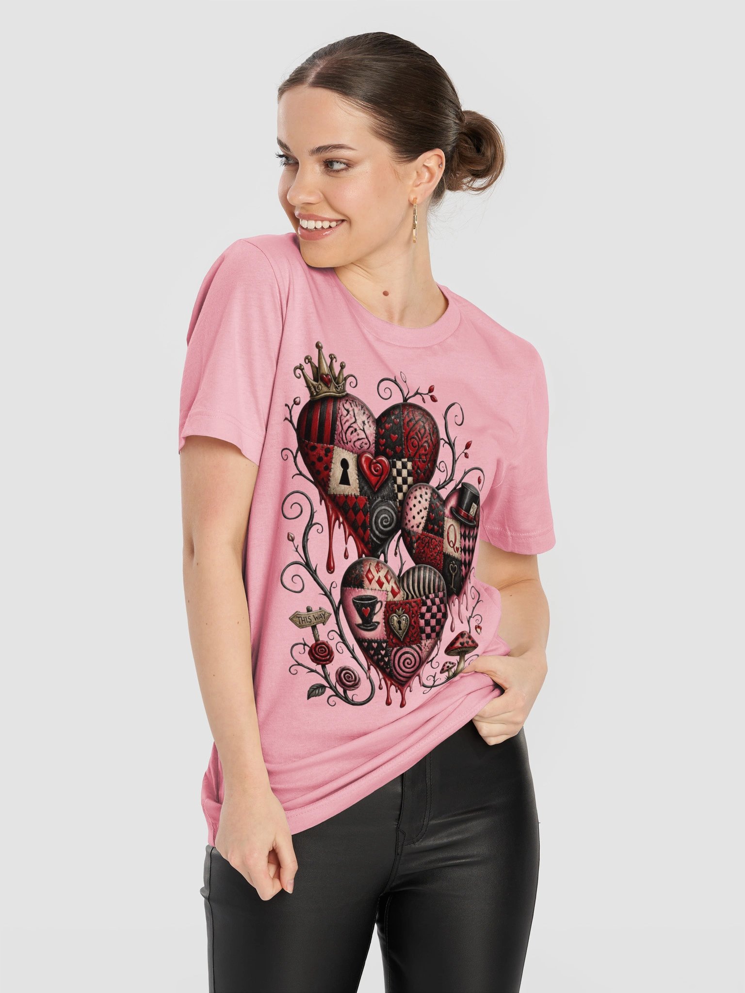 Wonderland Queen of Hearts Shirt, Whimsigoth Alice Tee, Mad Tea Party Graphic product image (12)