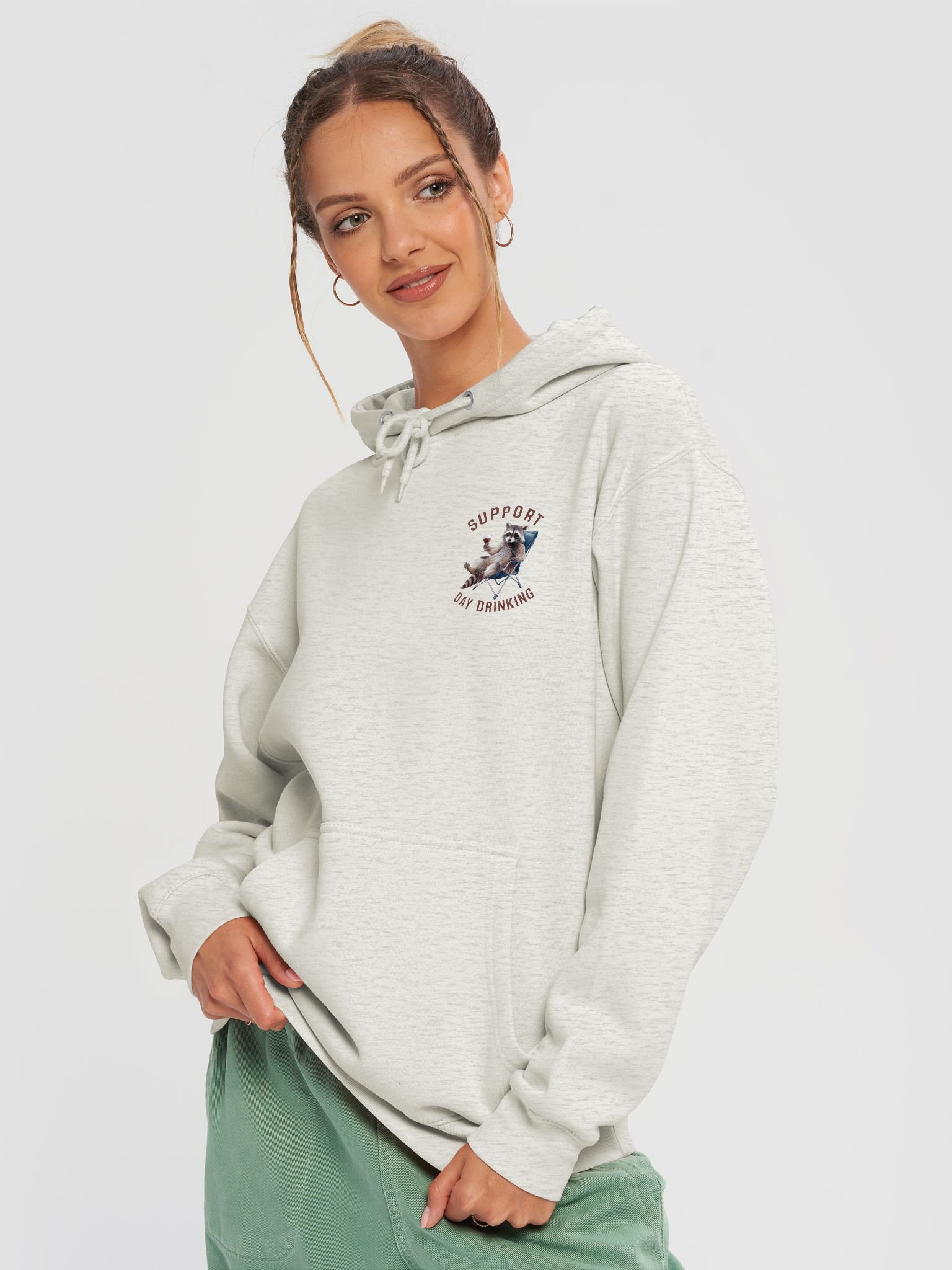 Day Drinking Raccoon Hoodie product image (3)