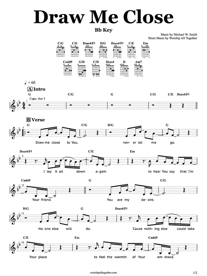 Draw Me Close - Michael W. Smith | Sheet Music, Chord, Lyrics product image (1)