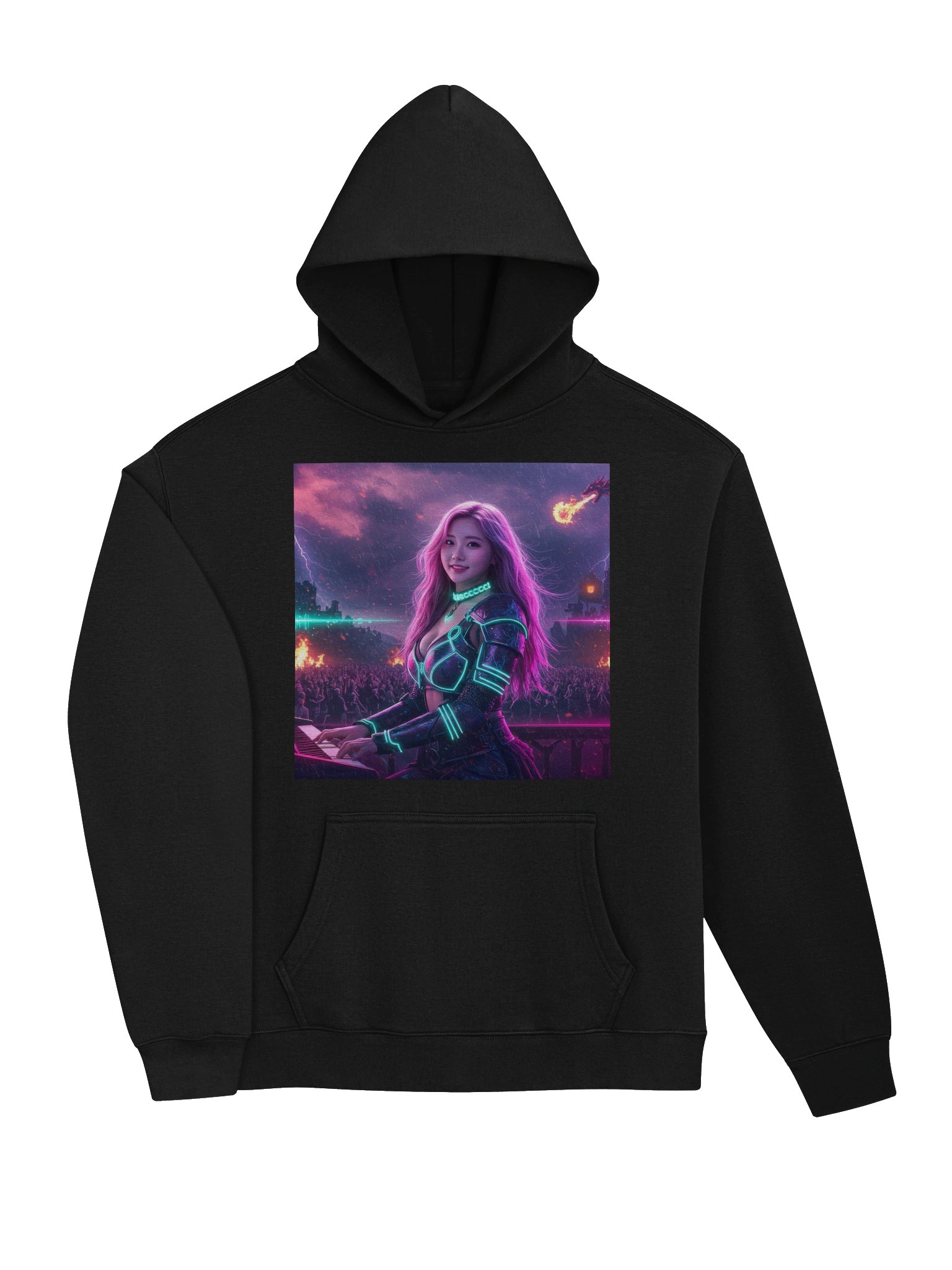 Deltasona Unisex Premium Hoodie (80% Cotton) - Black product image (3)
