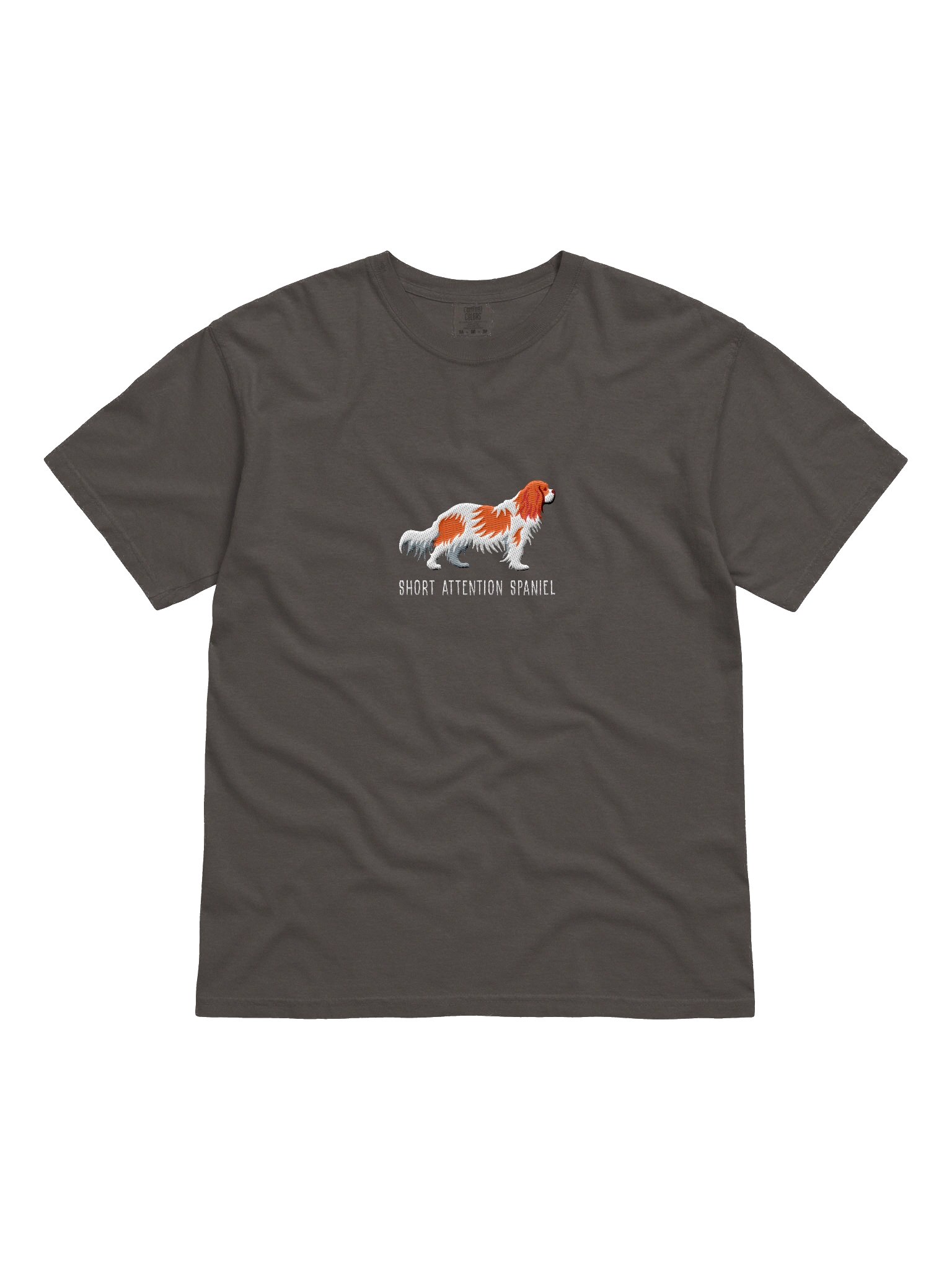 Short Attention Spaniel T-Shirt(Embroidered) of a Cavalier King Charles Spaniel(Blenheim) product image (4)