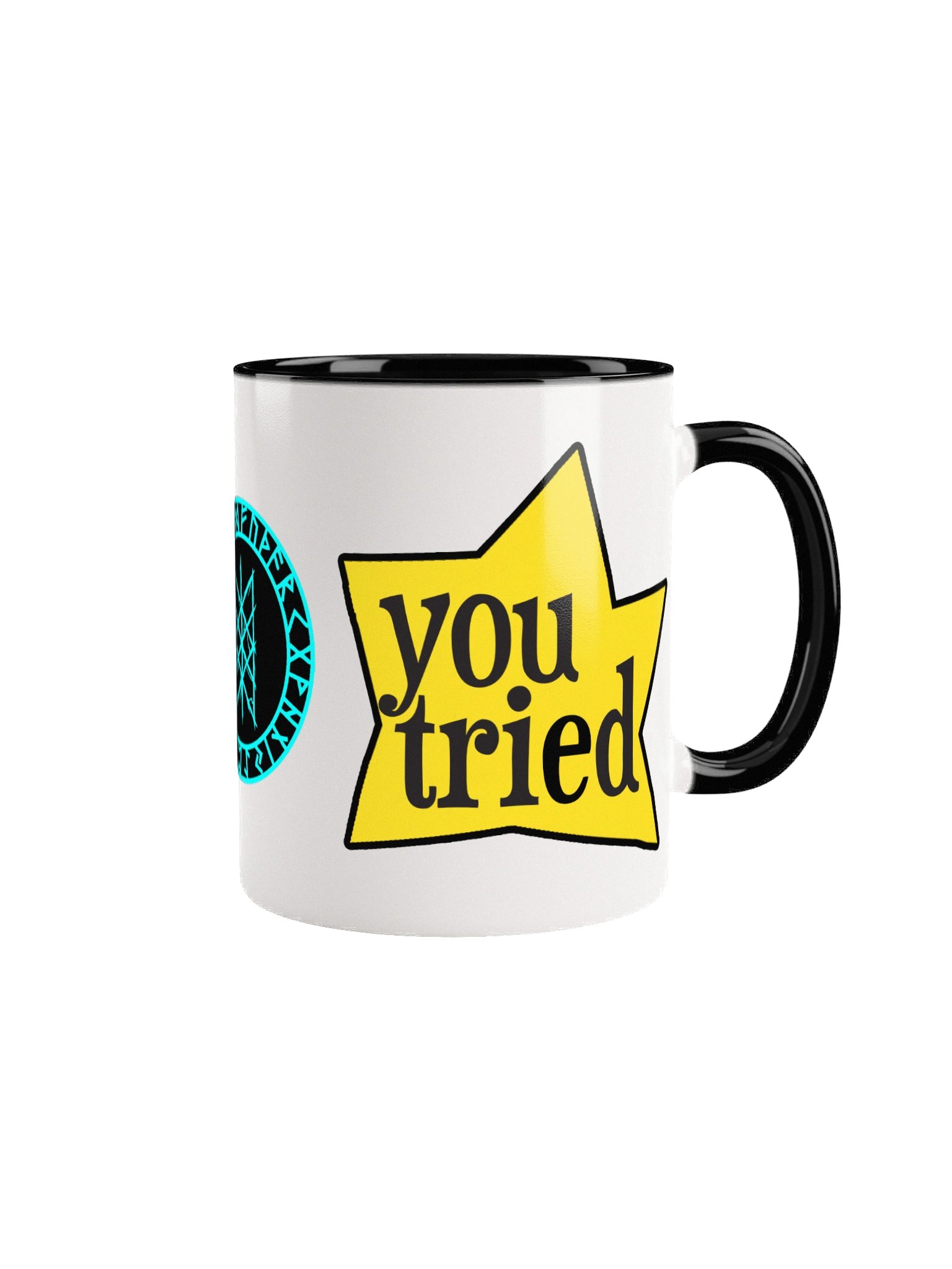 You Tried Glossy Black Handled Mug product image (1)
