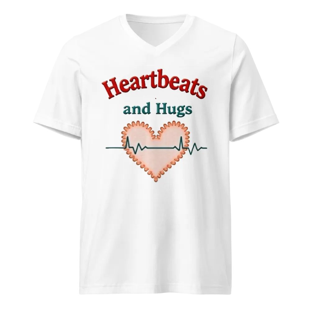Heartbeats and Hugs V-Neck Tee product image (5)