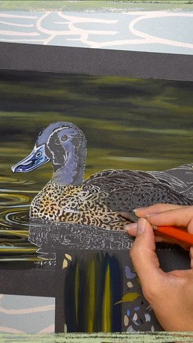 a Duck Stamp update featuring a human artist (me!) doing human things! imagine! the deadline is creeping closer, please wish ...