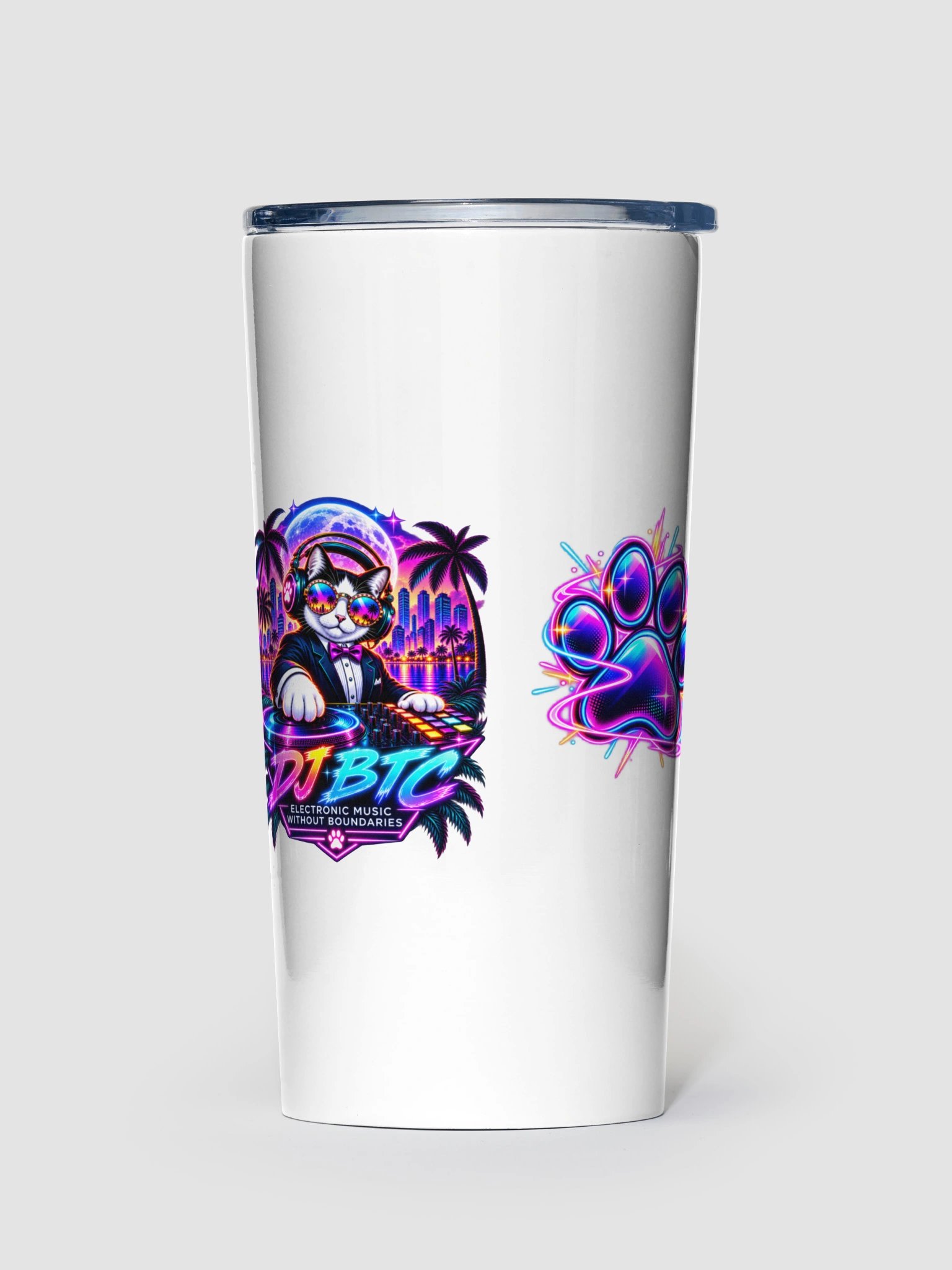DJ BTC – Bob Thunder Cat Neon Nights Tumbler product image (1)