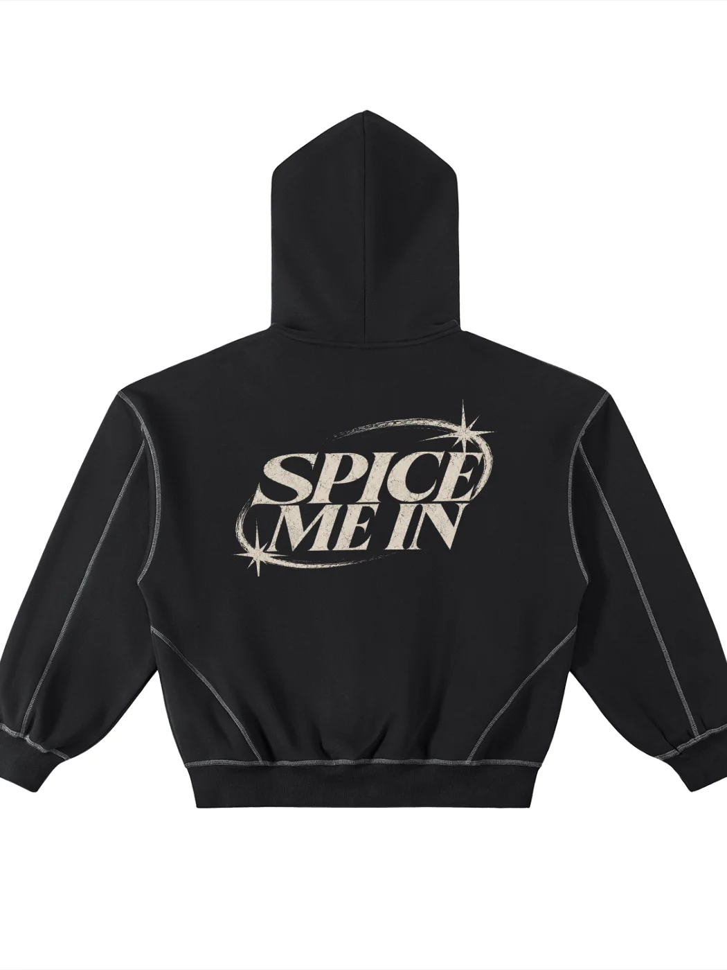 SPICE ME IN Contrast-Stitched Boxy Fleece Zip Hoodie product image (2)