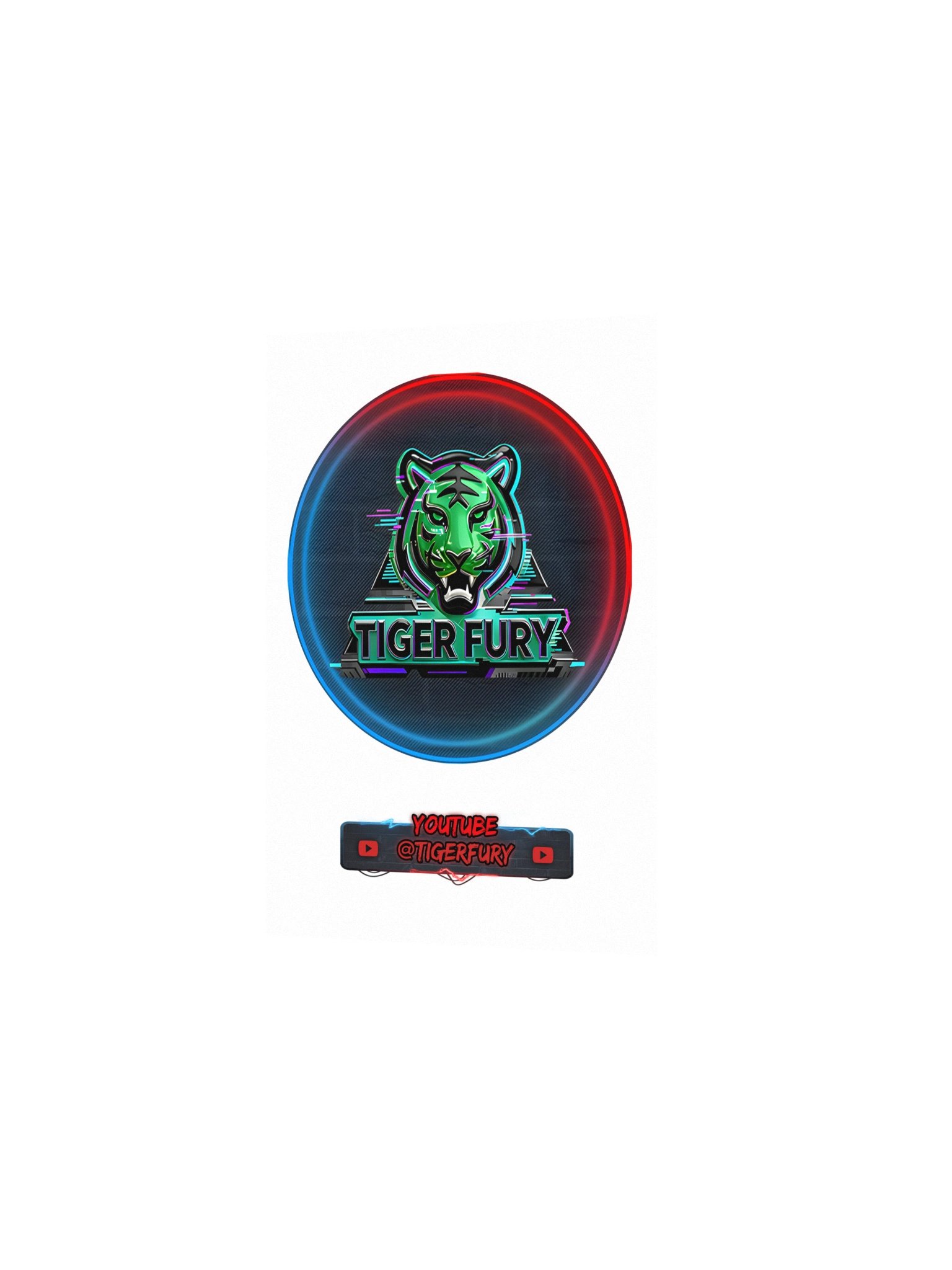 Tiger Fury Neon Glitch YouTube Poster product image (2)
