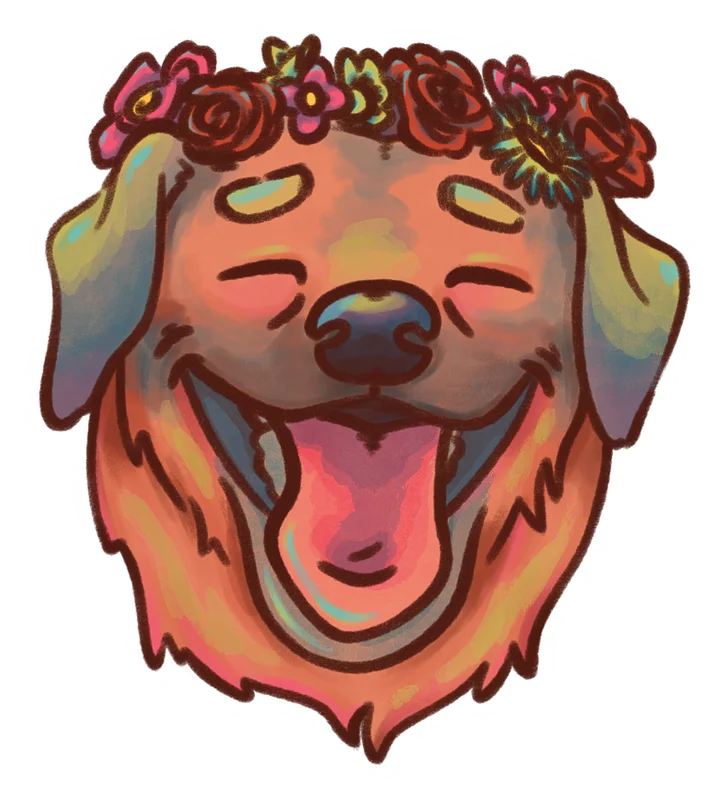 sticker : flower doggo product image (1)