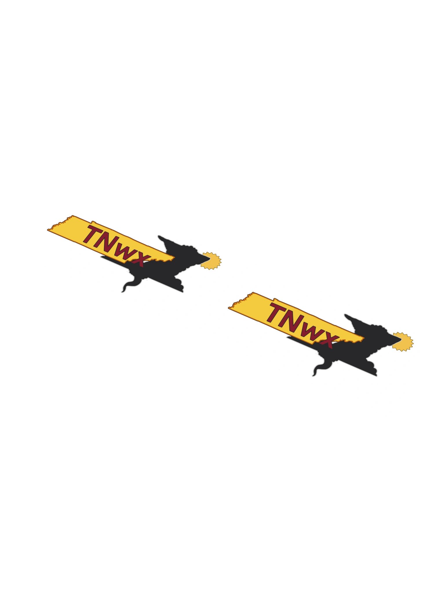 TNwx State Cb Outline Stickers (15"x3.75" sheet) product image (1)