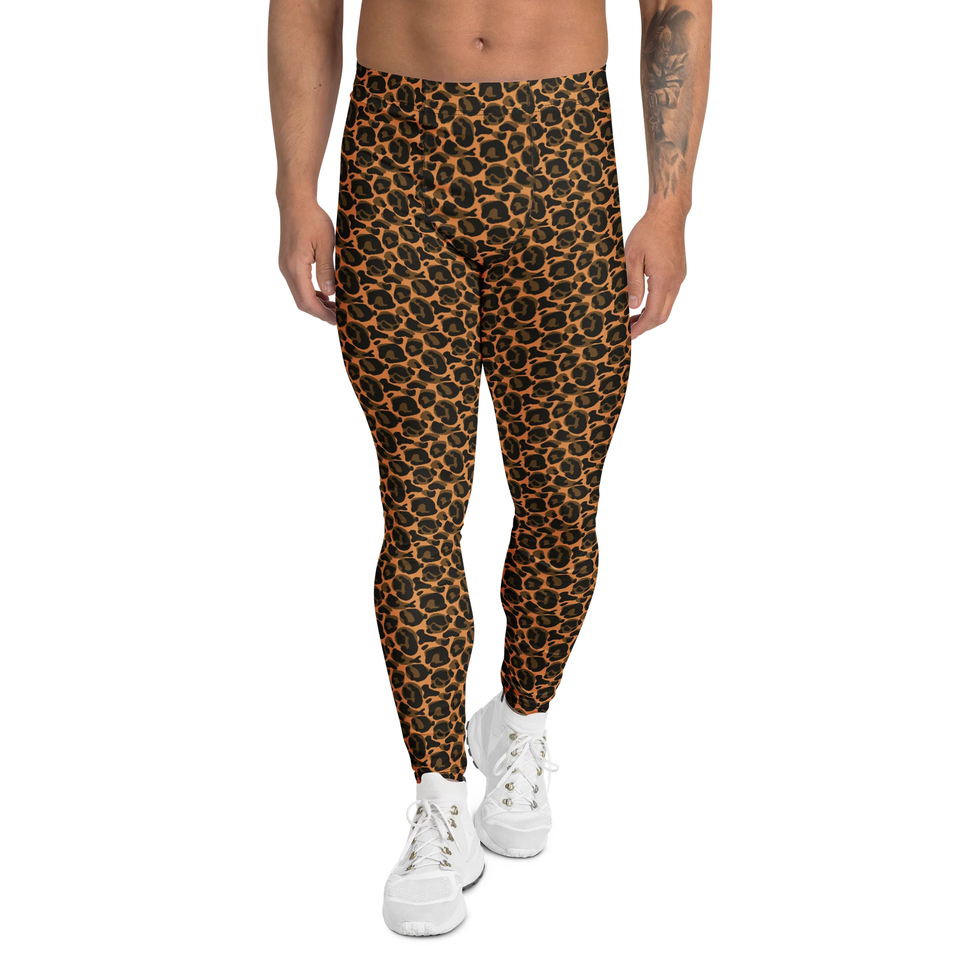 Casual Leopard Print Men's Athletic Leggings product image (1)