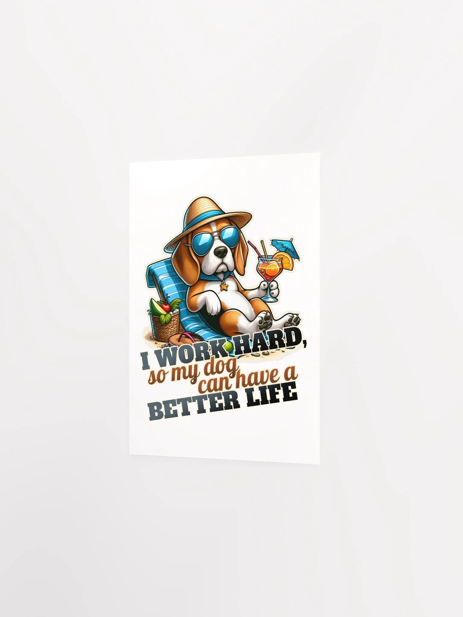 Work Hard - Beagle Beach - Poster product image (11)