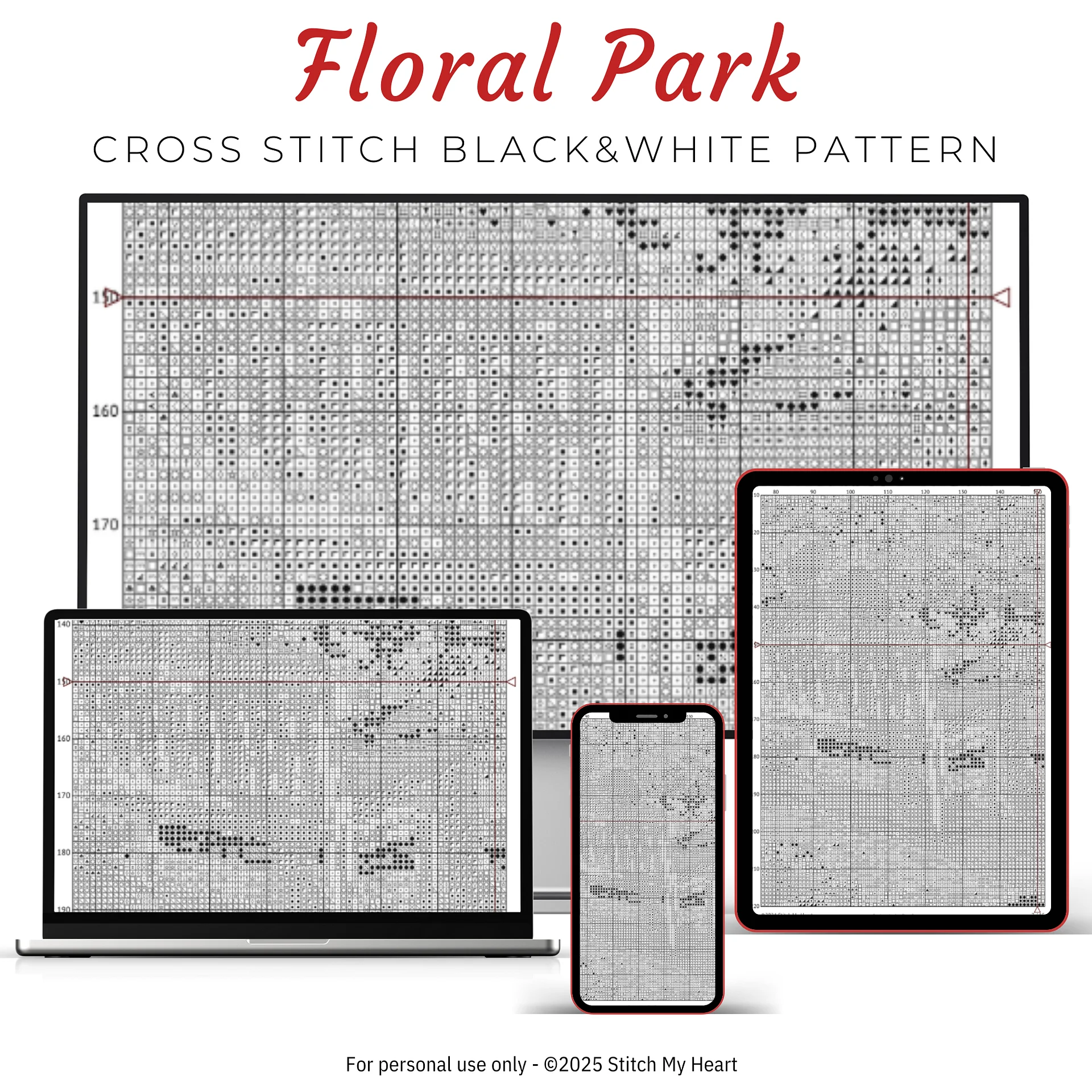 Floral Park Cross Stitch Pattern product image (4)
