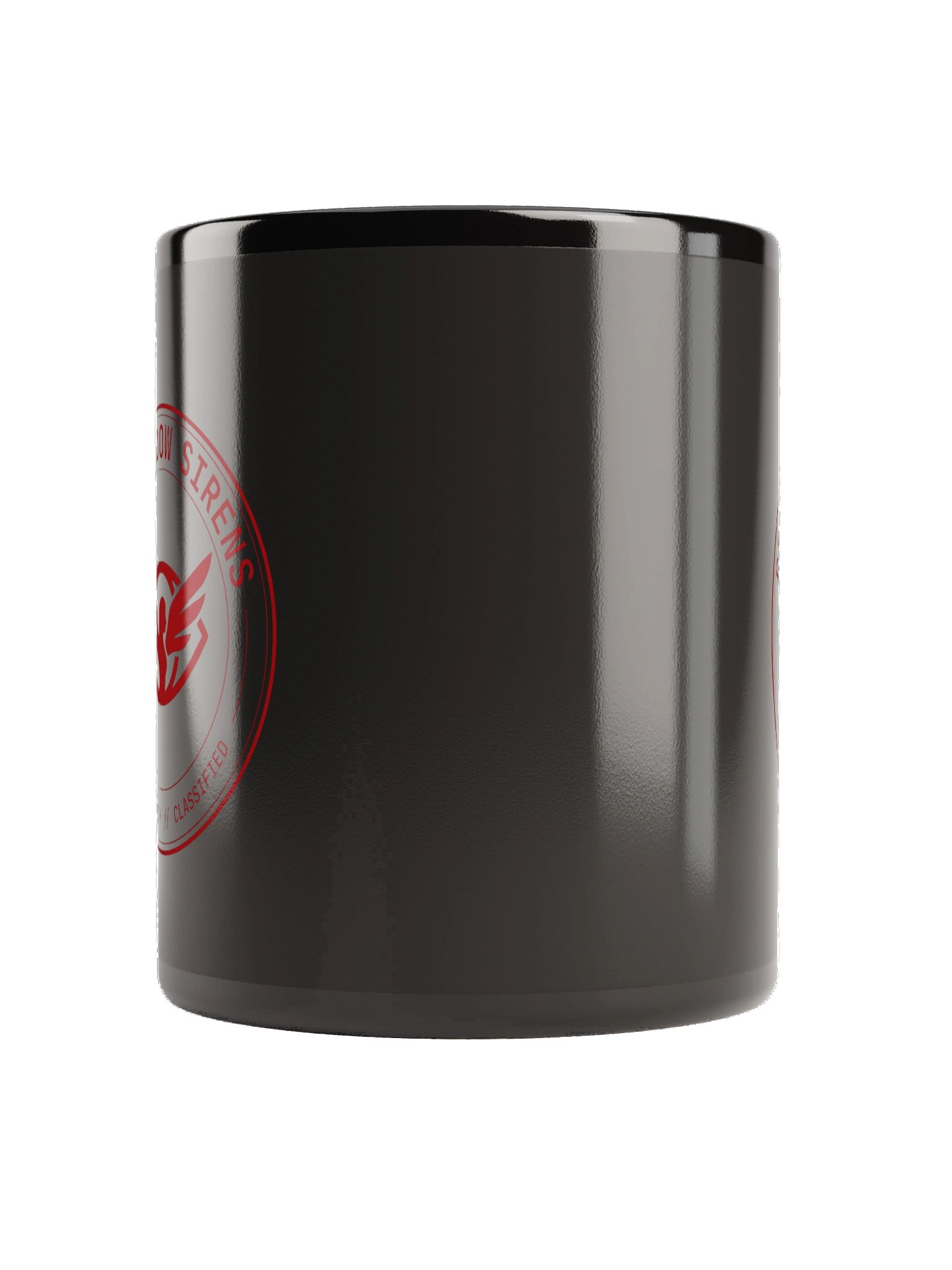 Black mug (red circular agency logo) product image (2)