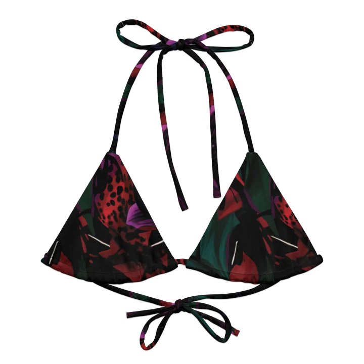Triangle Bikini Top "Blosoom At Midnight" product image (2)