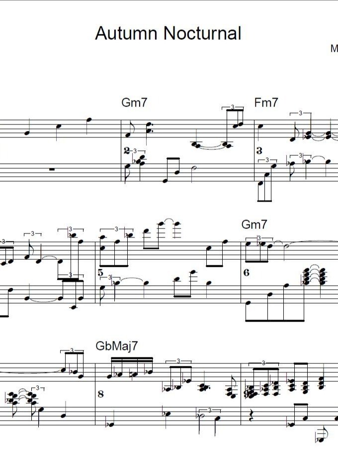 Autumn Nocturnal - ModJazz - Piano sheet music product image (1)