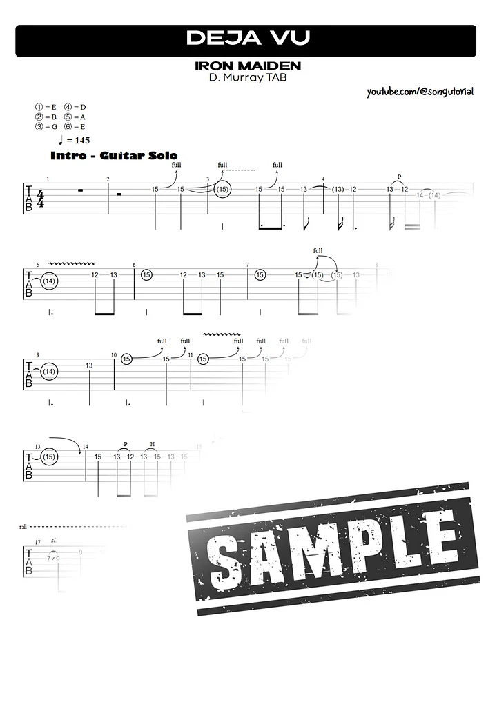 Deja Vu | PDF Tab + Guitar Pro | Iron Maiden product image (2)