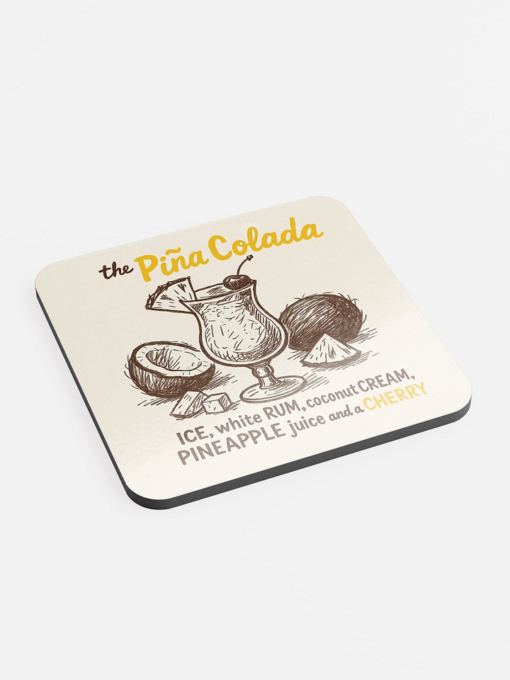 Piña Colada Cocktail Coaster – Tropical Bar Cart Decor product image (1)