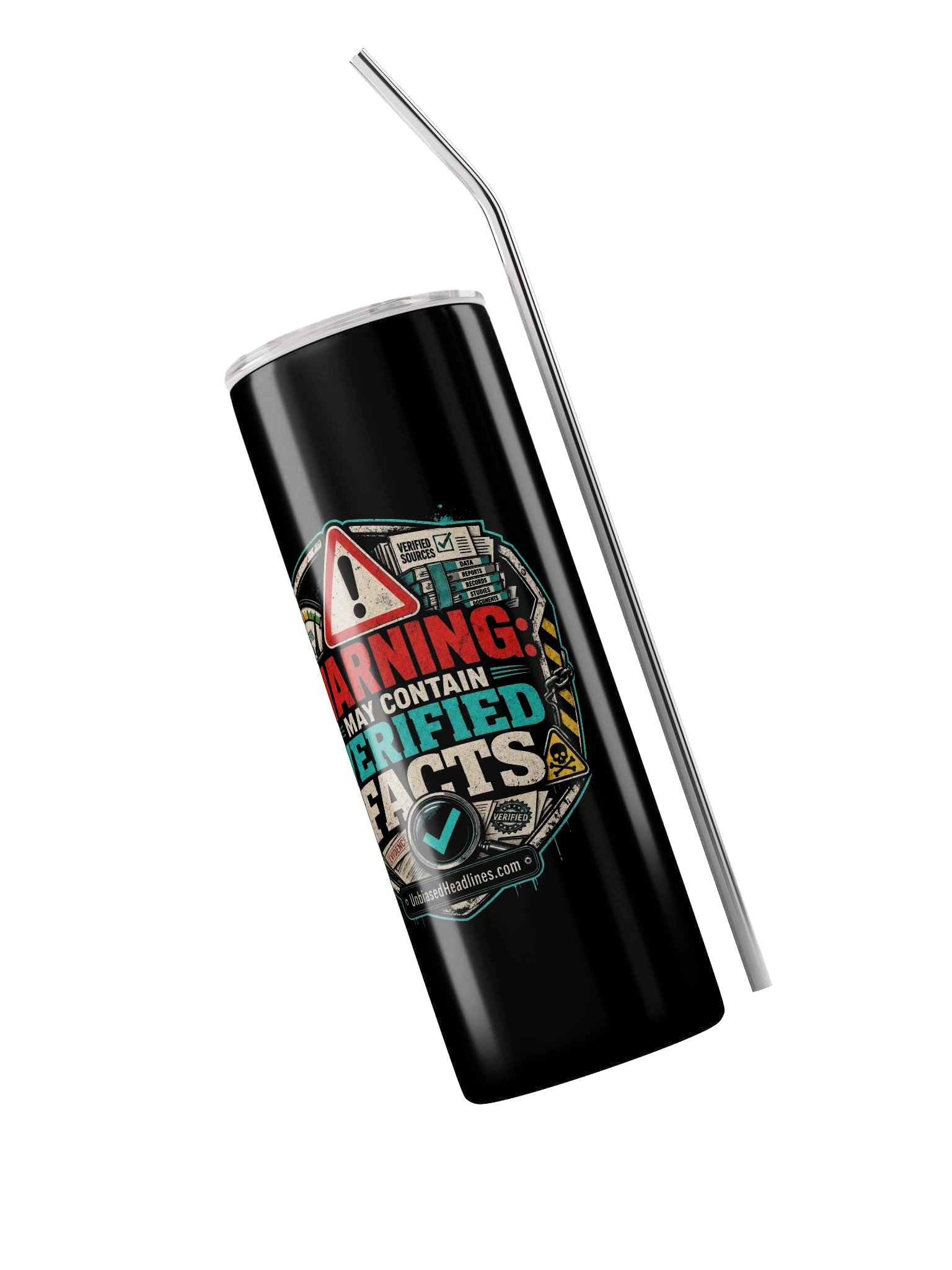 Warning: May Contain Verified Facts Stainless Steel Tumbler product image (3)
