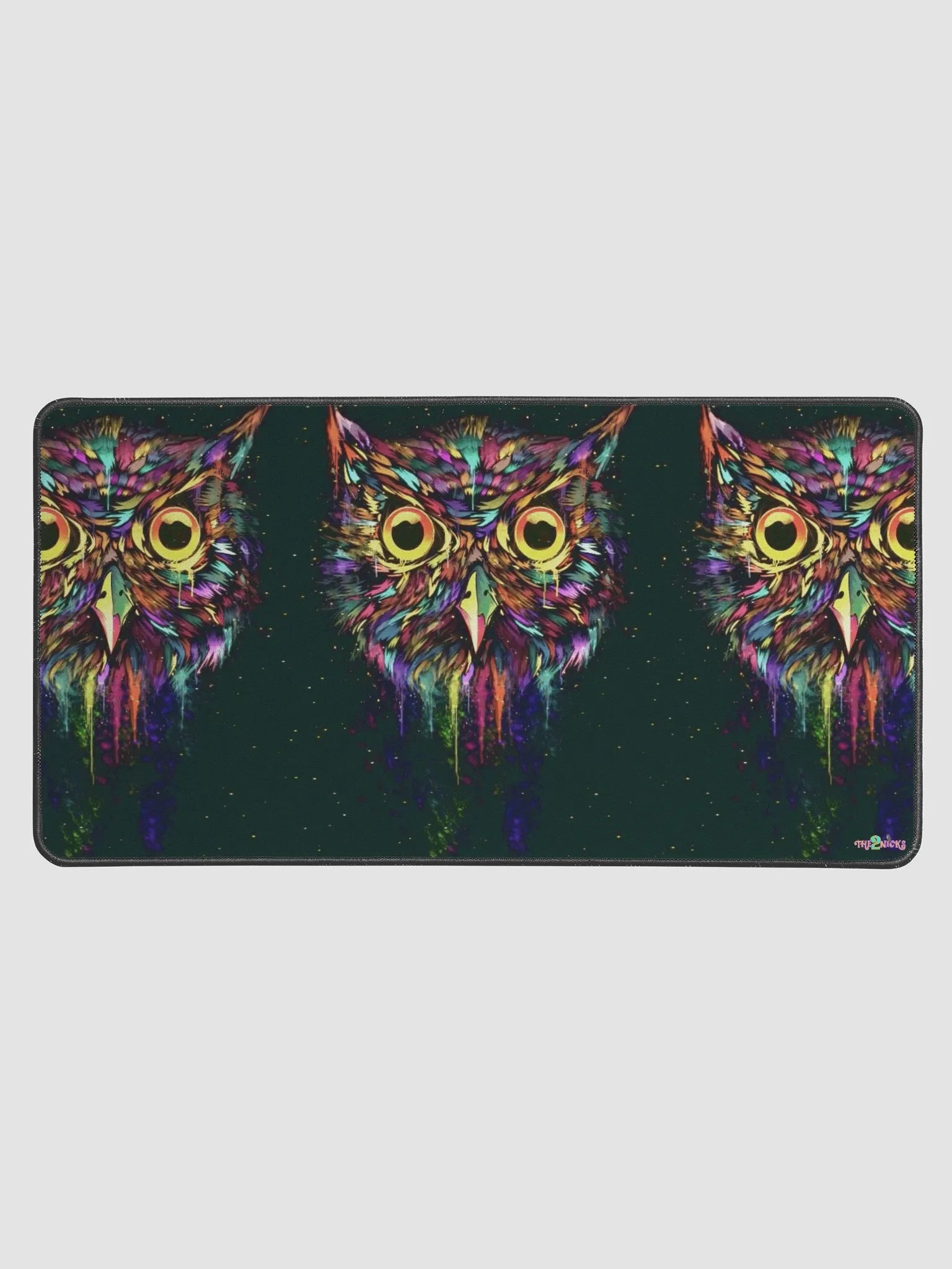 Drippy Owl Desk Mat (Black) product image (1)